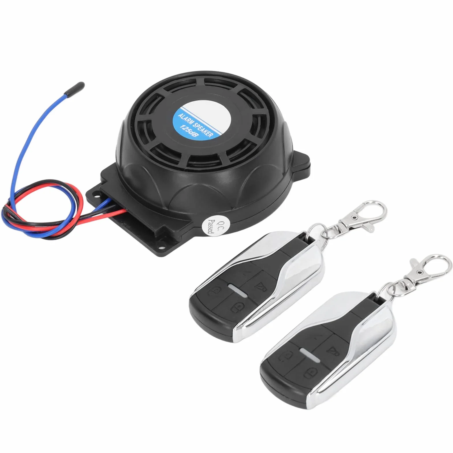 de Alarma para Motocicleta,Dispositivo Antirrobo para Motocicleta Sonido Fuerte Universal 2 Control Remoto 12V 150m Alcance para Scooters Cabina Azul para Autos