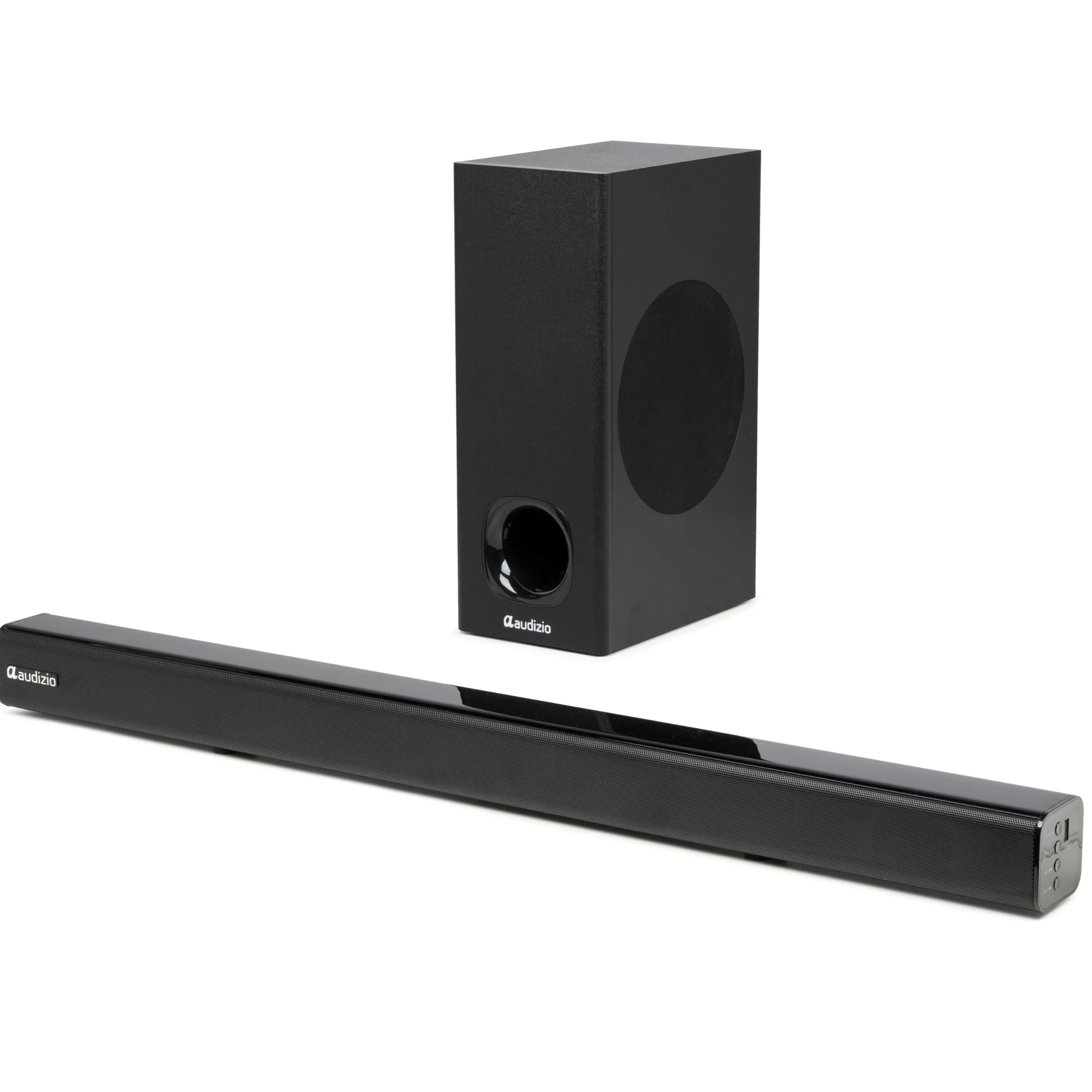 Audizio SB82S – Barra de Sonido 120W con subwoofer 5,25”, HDMI ARC, Bluetooth 5.3, USB y Entrada óptica, soundbar 80 cm para TV con Control Remoto y Montaje Pared, Color Negro