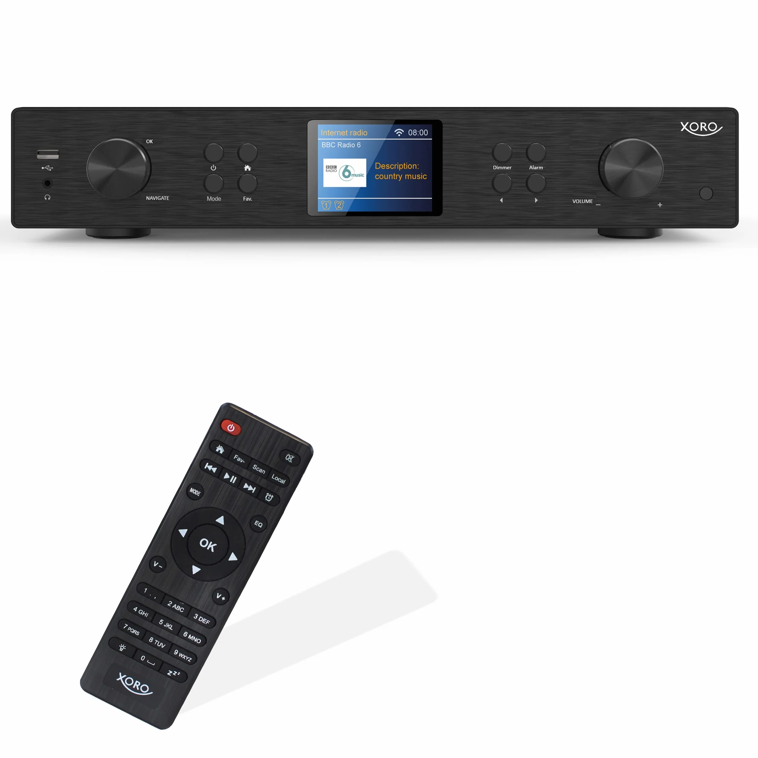 XORO HFT 440 - Radio por Internet con Dab+ y recepción FM para Ampliar un Sistema de Alta fidelidad, WiFi de 2,4 GHz, Bluetooth, SpotifyConnect, Streaming de música por UPnP