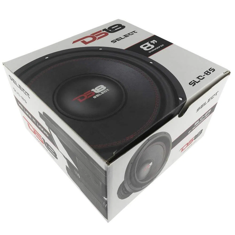 DS 1 SUBWOOFER DS18 Select SLC-8S SLC8S 20,00 cm 200 mm 8" 200 vatios rms y 400 vatios máx SVC ​​Single Voice Coil 4 ohmios Sub excelente para Maletero de Coche, 1 Pieza