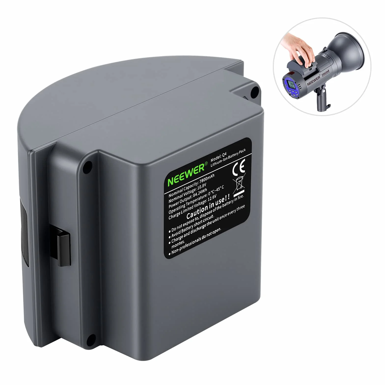 Neewer Batería Li-Ion Batería de Repuesto Recargable de Alta Capacidad para Flash Q300, Vision 4, ML300 Flash Strobe para Estudio al Aire Libre