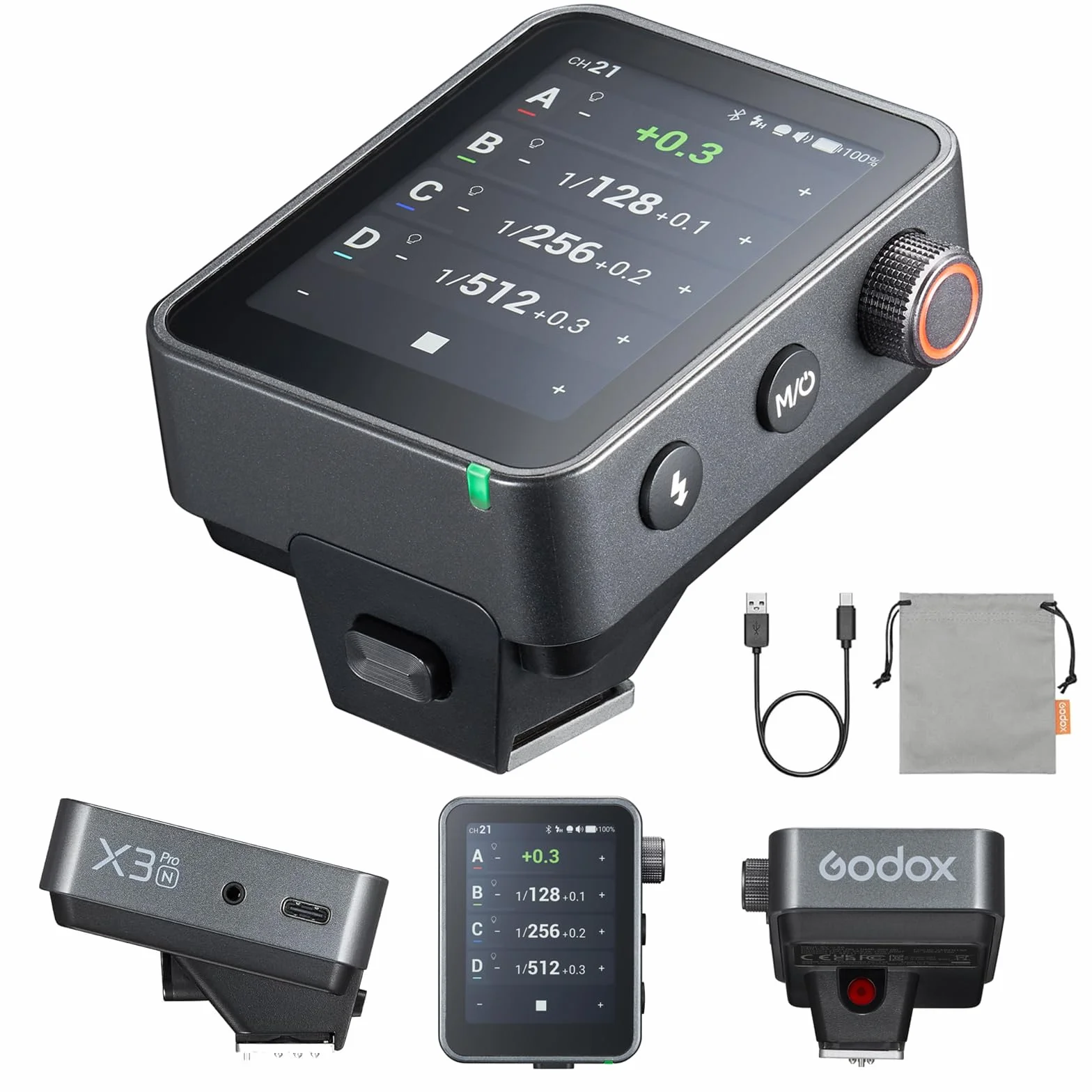 Godox X3PRO N X3Pro-N TTL Disparador de Flash Inalámbrico para Nikon,Sistema Inalámbrico X de 2.4GHz,Pantalla Táctil de 2.4Pulgadas,Control por Bluetooth y Aplicación,Control del Obturador,Carga USB-C