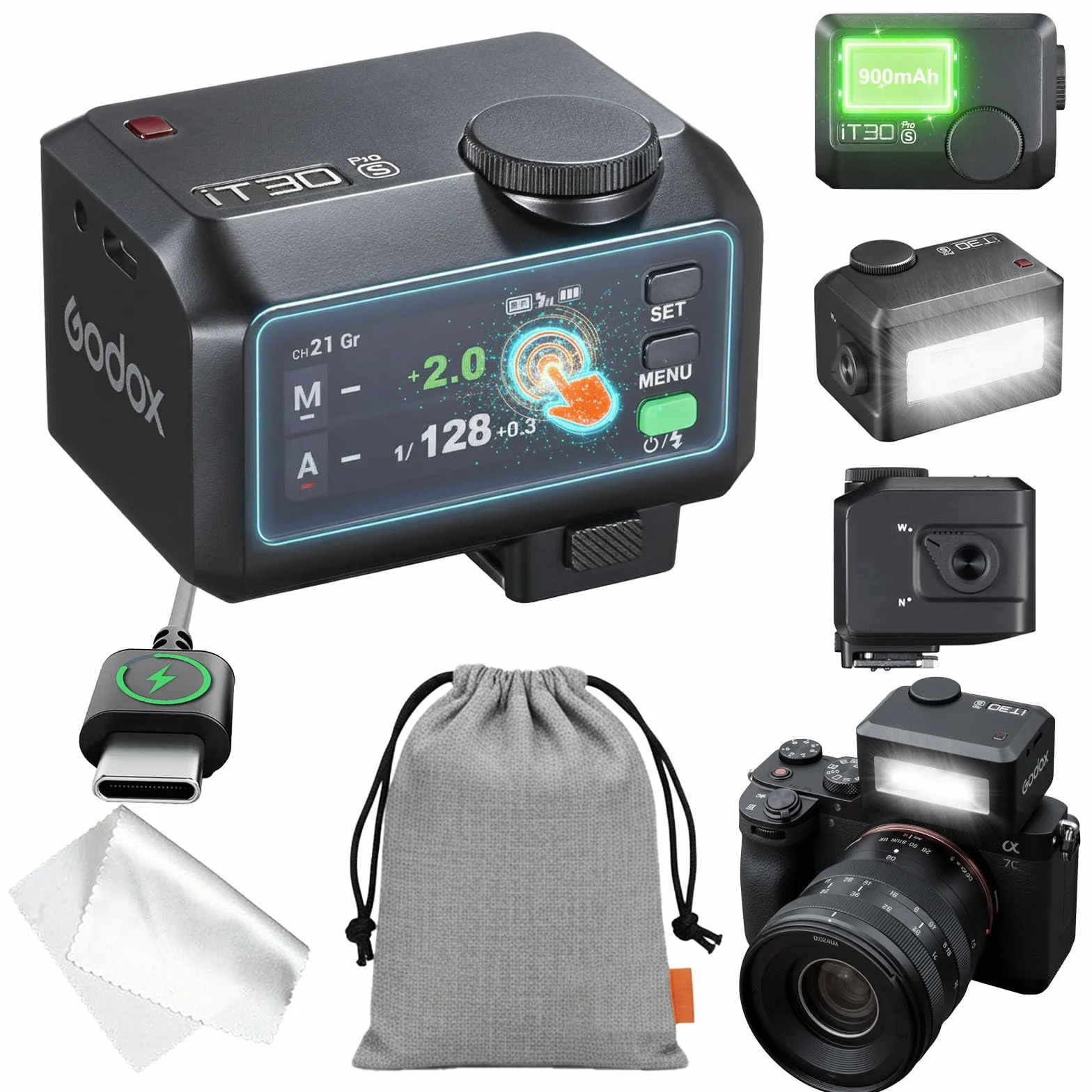 GODOX IT30PRO S Flash de Cámara, IT30 Pro S Mini Flash, TTL HSS 1/8000s, Compatible con Sony Alpha A9 III a7III a7CII a7IV a7C a7RV a7 a7SIII a6700 a6400 a6600 ZV-E10 II ZV1 a6100