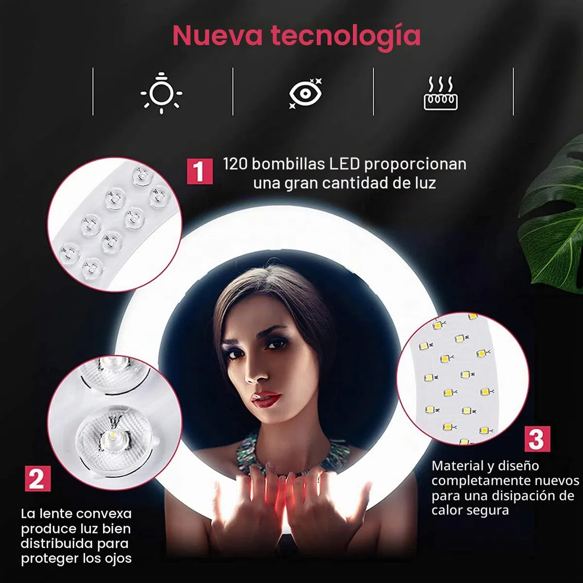Anillo de luz LED de 19 Pulgadas con Soporte para trípode, Anillo de luz para Selfie, Pantalla táctil LCD, luz para Video Vlog de Retrato de Estudio con Bolsa de Transporte y Control Remoto, CRI>97