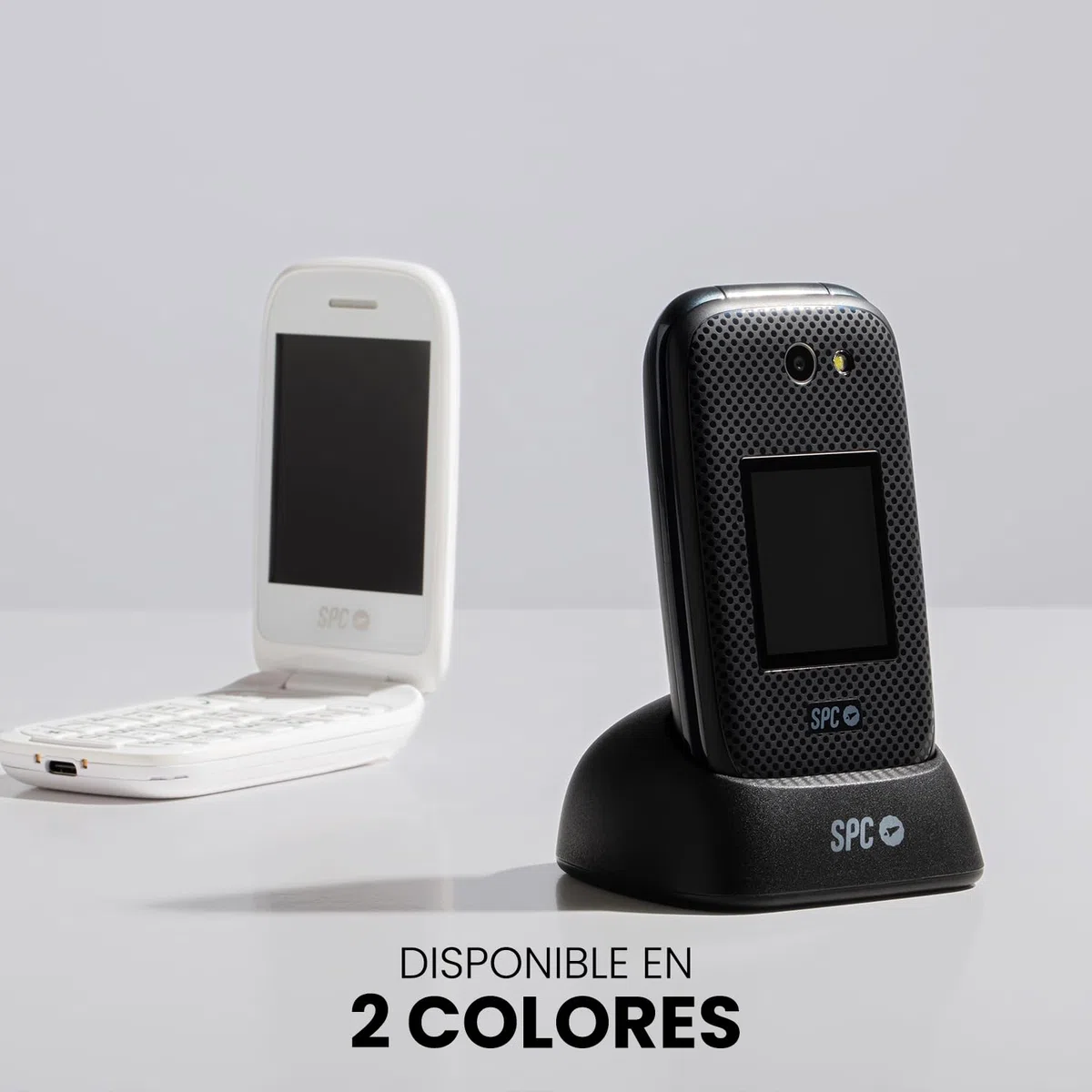 SPC Harmony 2 – Teléfono móvil para Personas Mayores | Teclas Grandes, 4G y Doble Pantalla antirrayaduras (2,8”+1,77”) | Botón SOS y Perfil Ice | Volumen 104dB y Compatible con audífonos, Negro