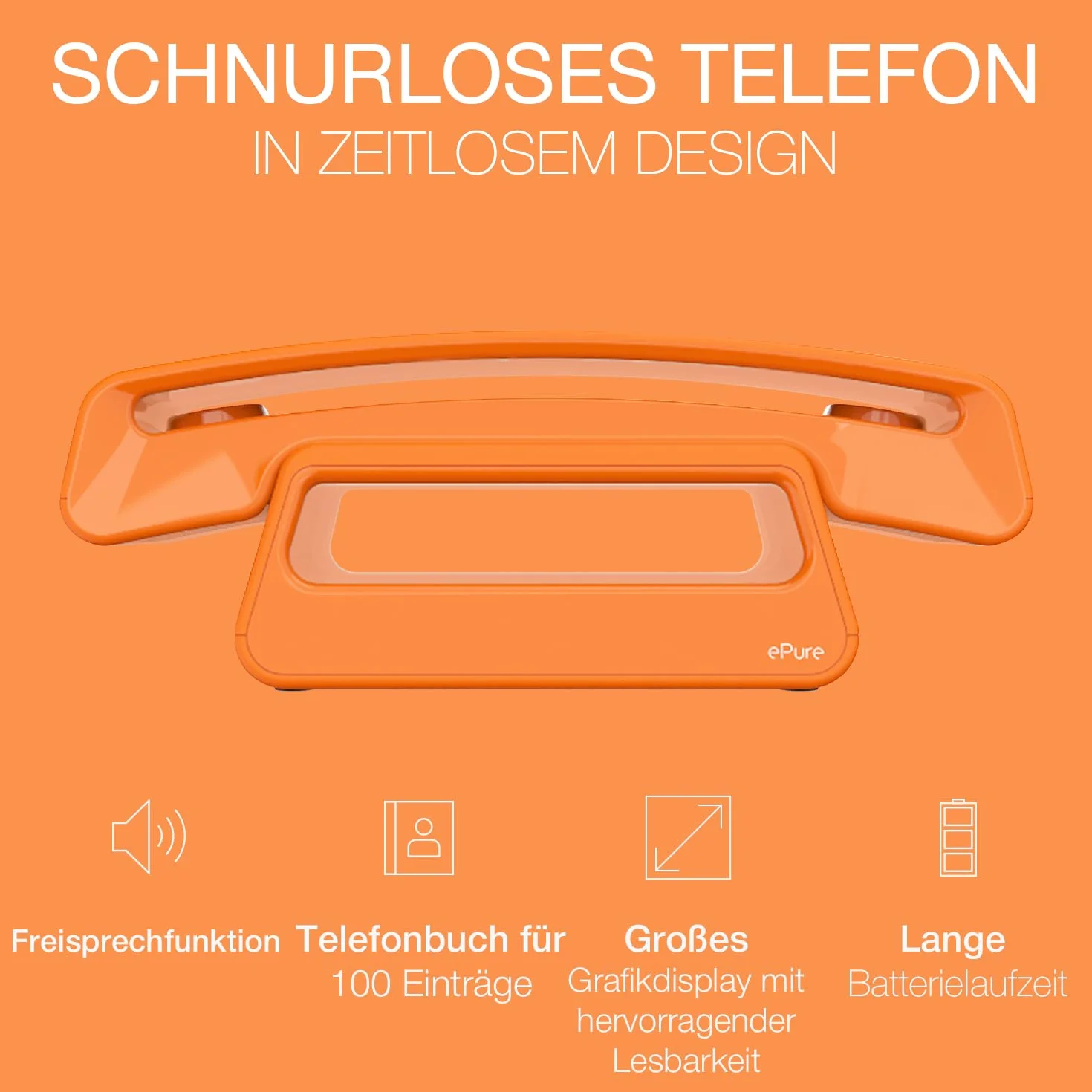 ALCATEL Epure Iconic Teléfono Inalámbrico DECT Naranja