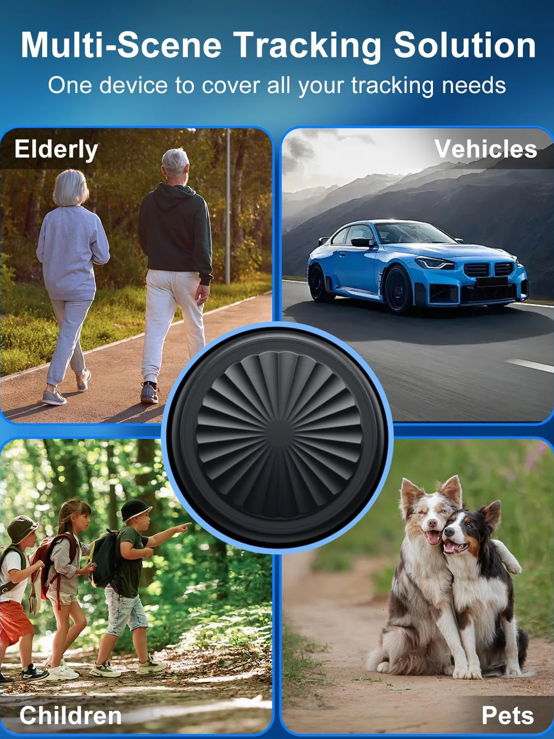 GPS Coche Localizador Sin Suscripción,Rastreador GPS para Coche Compatible con iOS e Android,Impermeable IP67,Reproducción de Ruta de 7 Días,Autonomía de 365 Días,Adecuado para Coches/Mascotas/Llaves