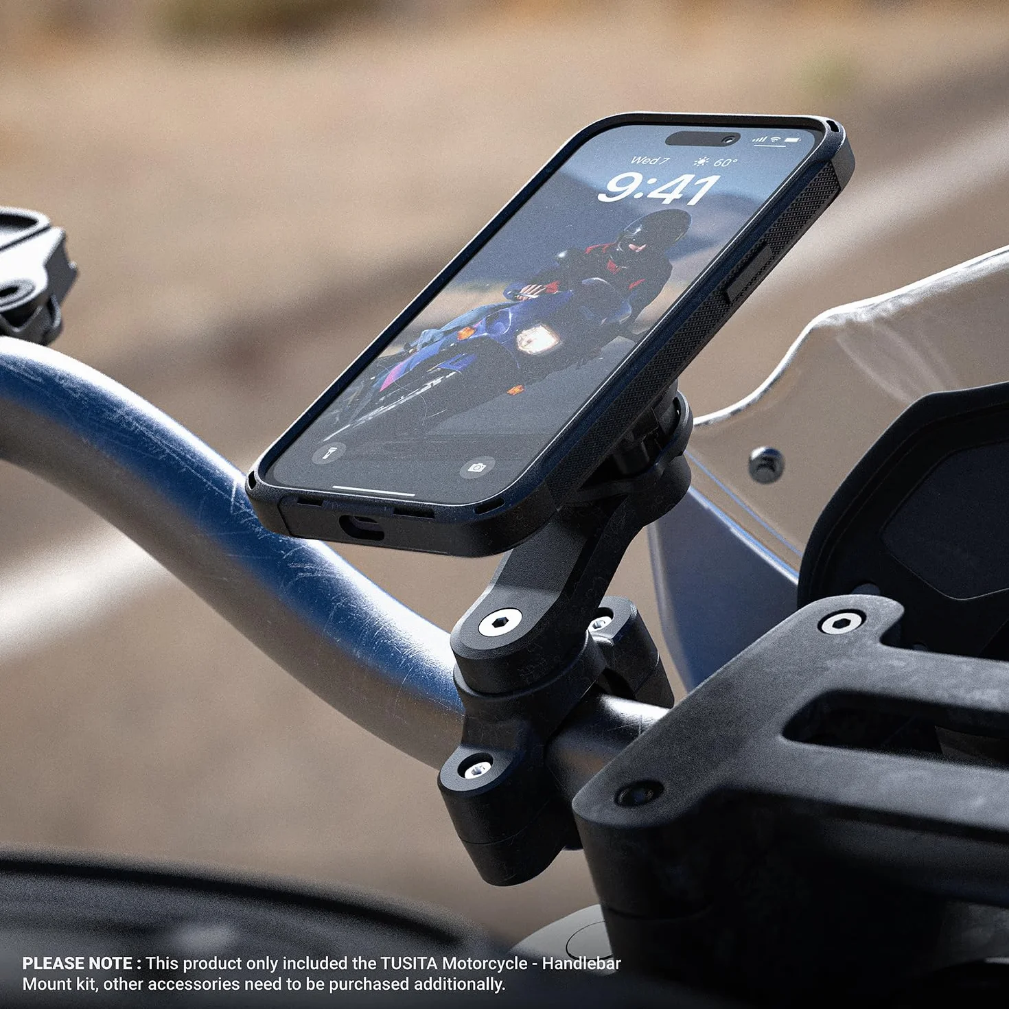 TUSITA Soporte para Teléfono de Moto Compatible con Quad Lock Smartphone Funda