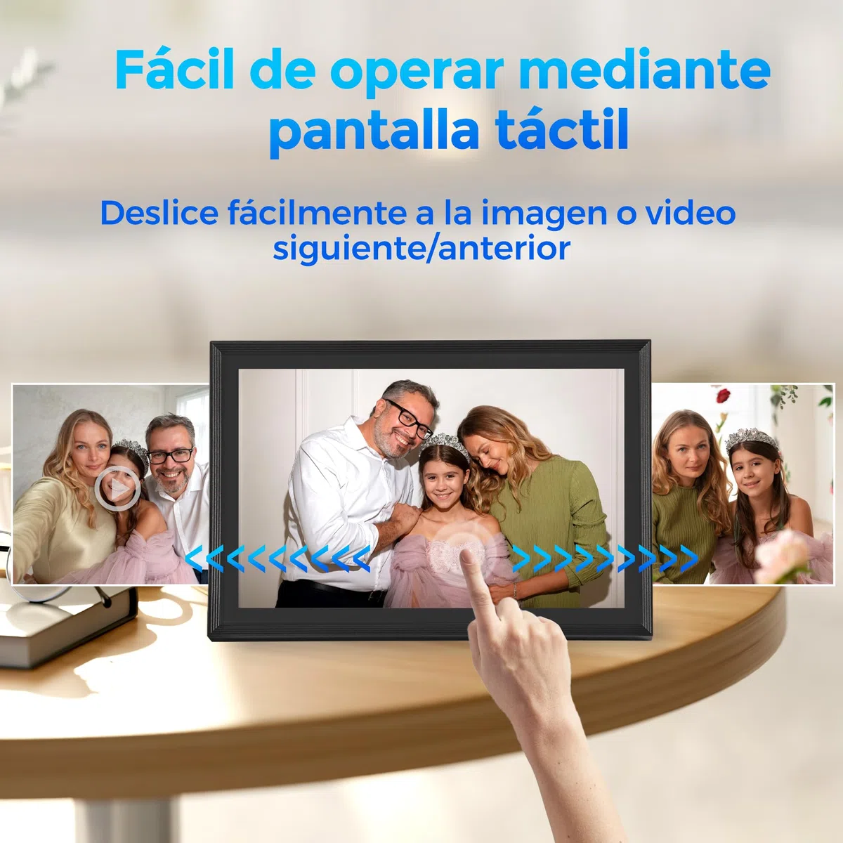 Saaf Marco de Fotos Digital – Pantalla Táctil 10,1" – WiFi & App ‘Uhale’ – 64GB Almacenamiento (32GB Interno + 32GB SD) – Marco Digital – Negro – Fácil de Usar