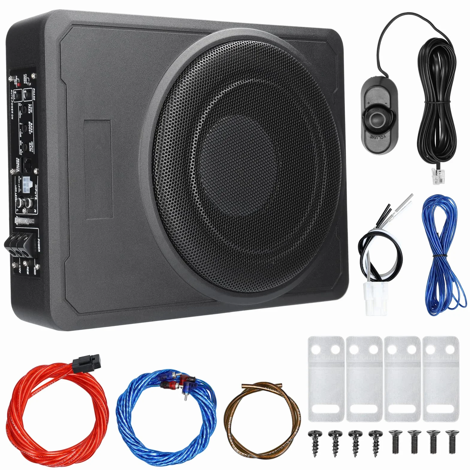 Subwoofer para Coche de 10 Pulgadas y 600W, Amplificador de Potencia bajo el Asiento de Graves Puros de Alta Potencia, Altavoz de 12 V para Coche, camión, Caravana