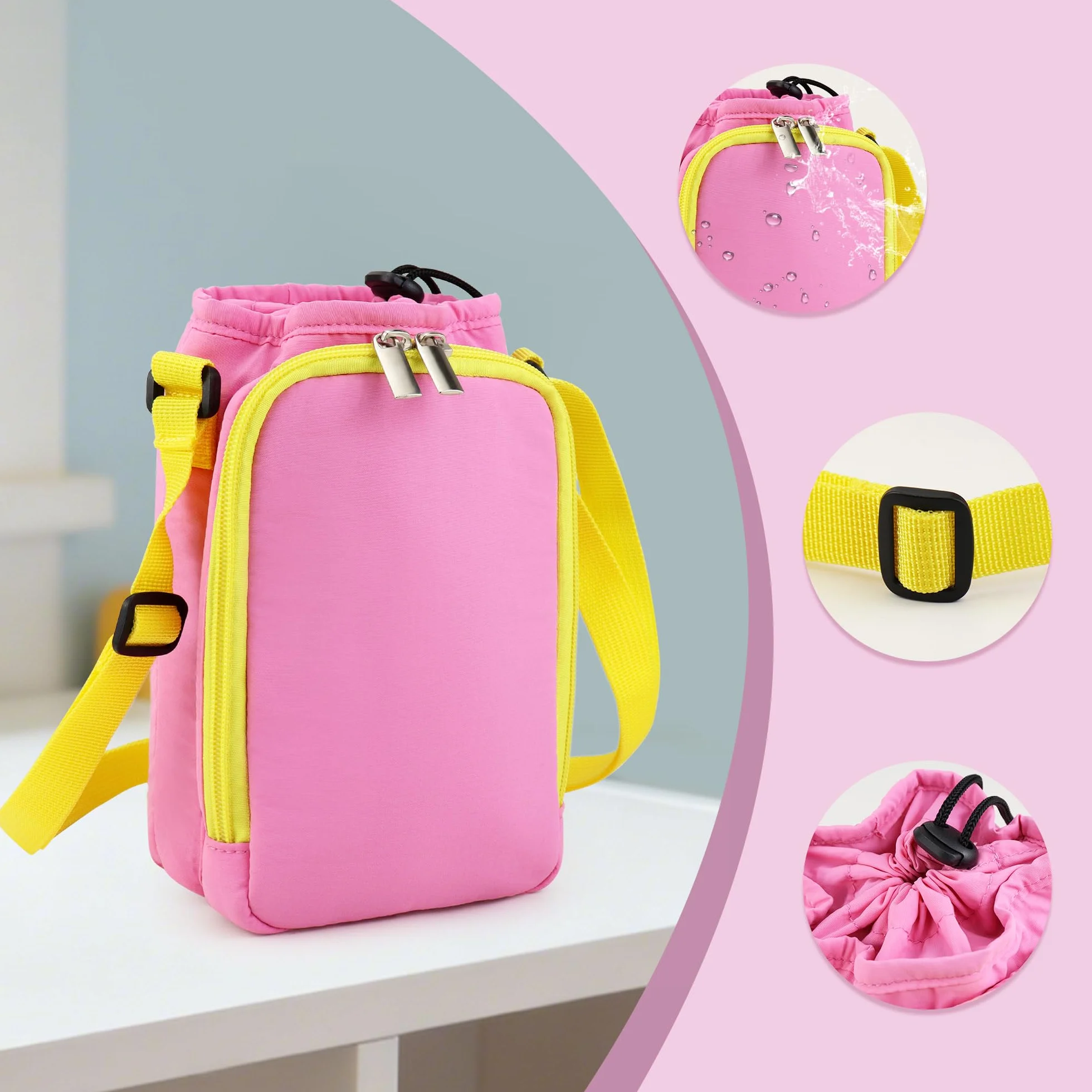 Bolsa de Transporte Compatible con FABA+ Cuentacuentos, con Compartimento para Personajes Sonoros y Auriculares (Rosa)