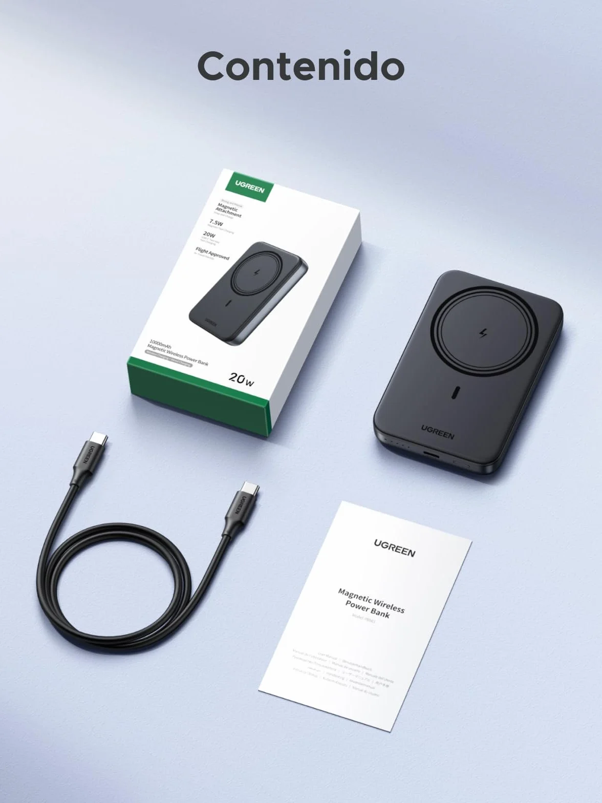 UGREEN Zapix Power Bank Inalámbrico Magnético 10000mAh Carga Rápida USB C 20W PD QC 3.0 Compatible iPhone 17 Pro MAX Air 16 15 14 13 12 Mini Plus Pro MAX