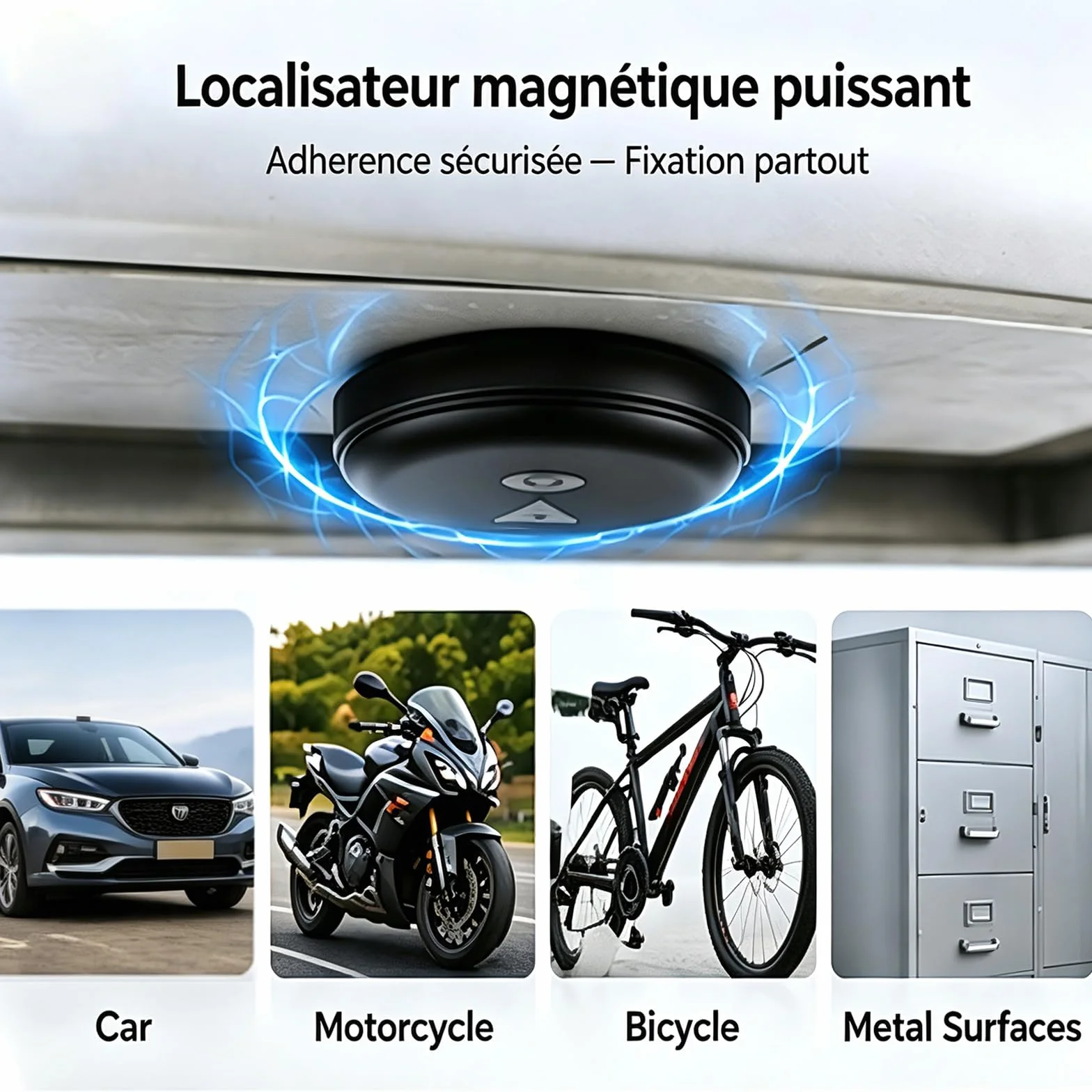 GPS Coche Localizador,2026 Nuevo Magnética Localizador Oculto Rastreador(Compatible con Android e iOS) sin suscripción/Sims eguimiento en Tiempo Real para Vehículos/Moto/Llaves/Maleta/Niños-
