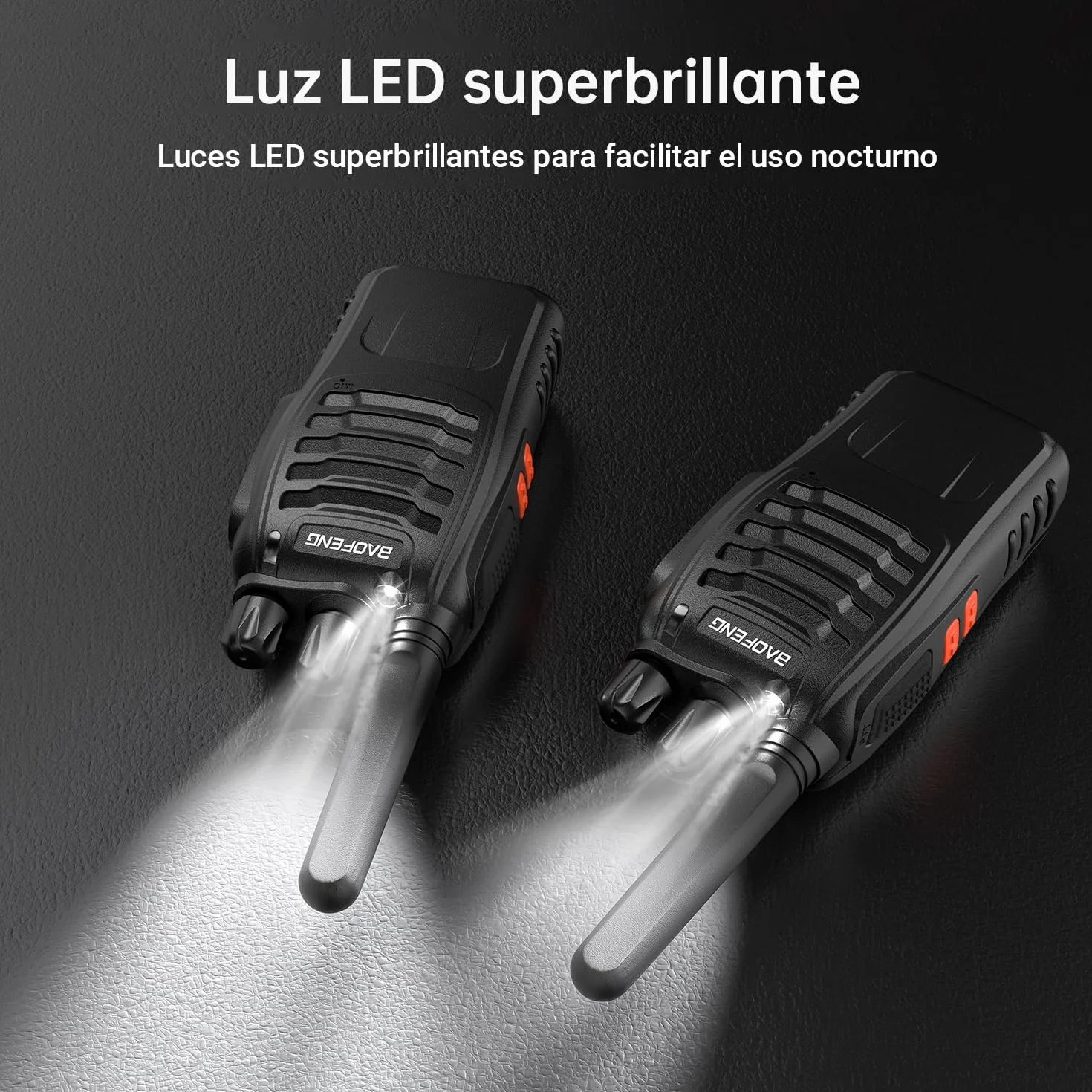 BF-88X Profesional Walkie Talkie, 16 Canales de Largo Alcance de Radio de Dos vías con Cargador USB, Auriculares, Ideal para los niños Jugar y el Trabajo de los Adultos (Negro, 1 par)