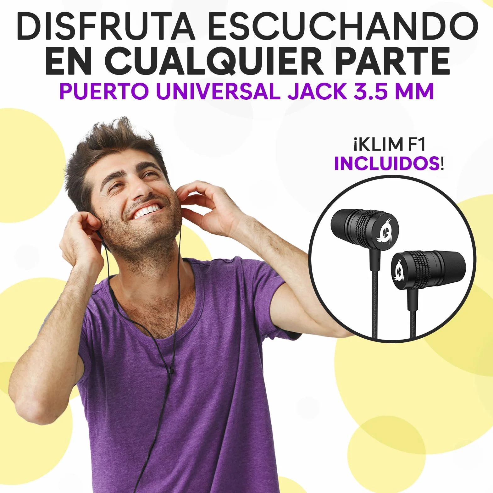 KLIM K8 Reproductor Cassette con Auriculares F1 - Cassette Player AM/FM Radio Negro