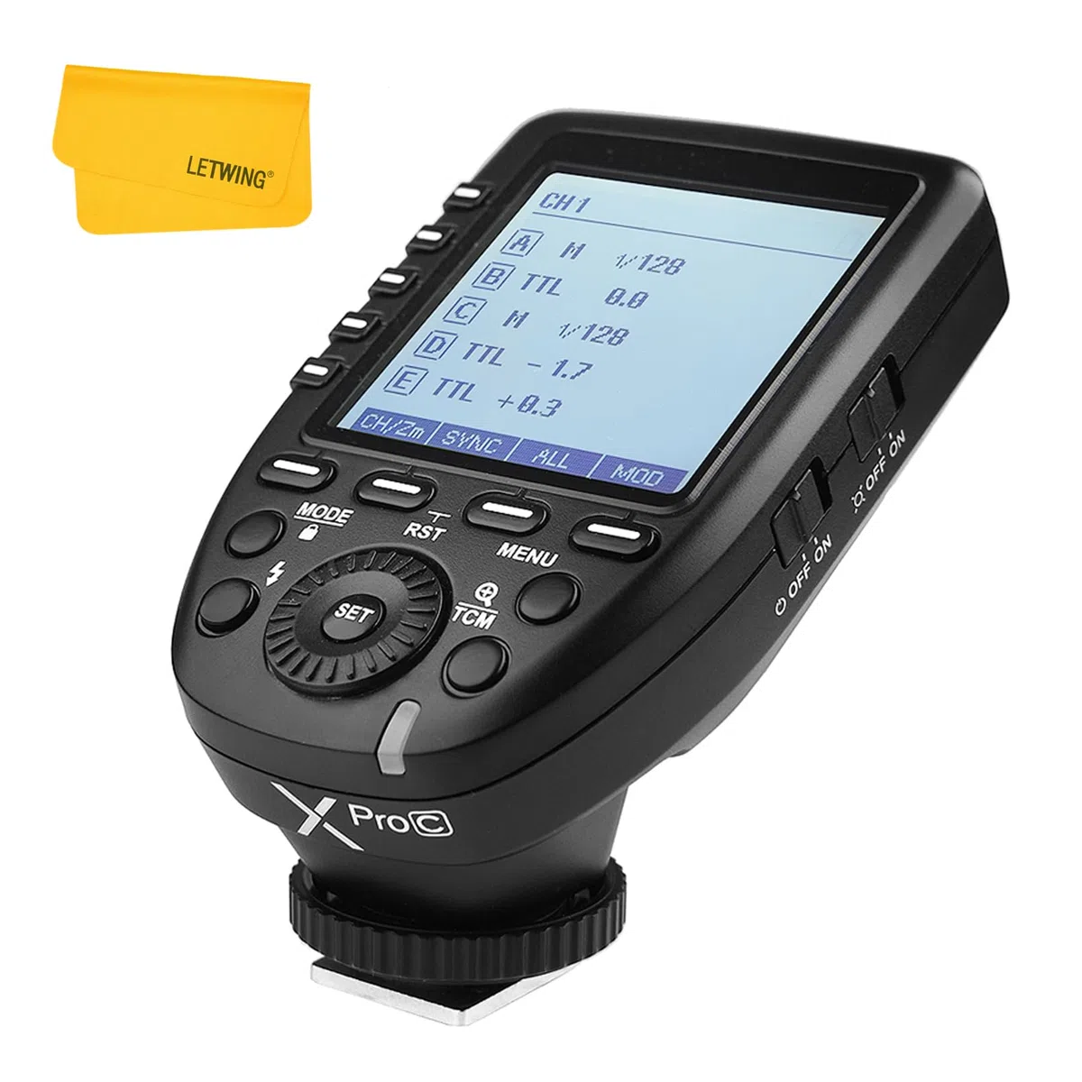 Godox Xpro-C Flash Transmisor Trigger Inalámbrico para Canon Cámara, 2.4G Inalámbrico X Sistema, HSS 1/8000s Pantalla Grande Diseño Inclinado 5 Botones para Canon EOS Cámara
