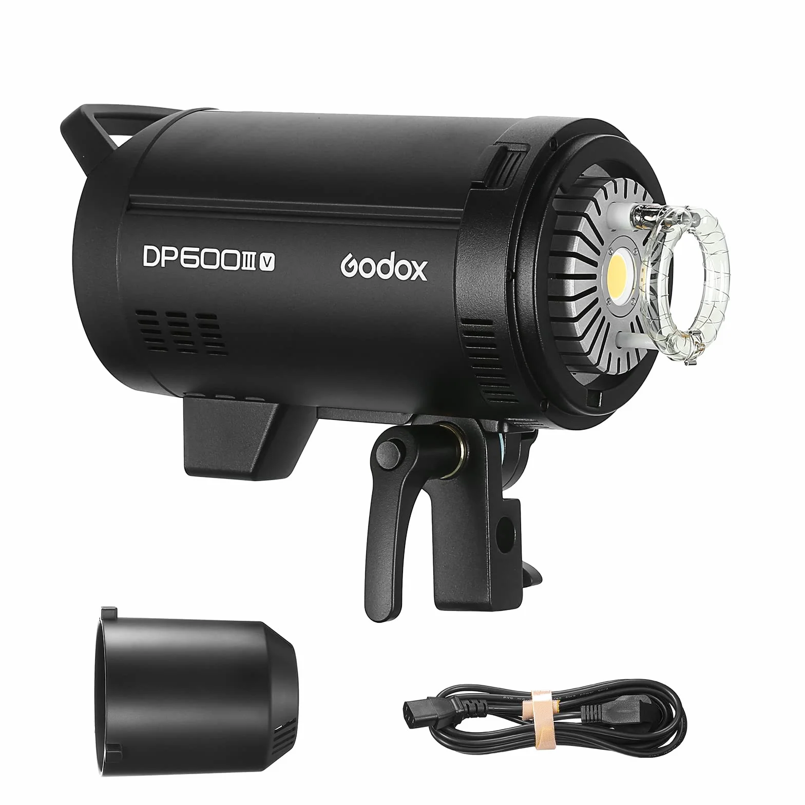Godox DP600III-V Flash de Estudio,GN106 Tiempo de Reciclado de 0,1-1S, duración del Flash de 1/2000-1/800 s, Sistema X de 2,4 GHz, Montura Bowens con lámpara LED de Modelado de 30 W