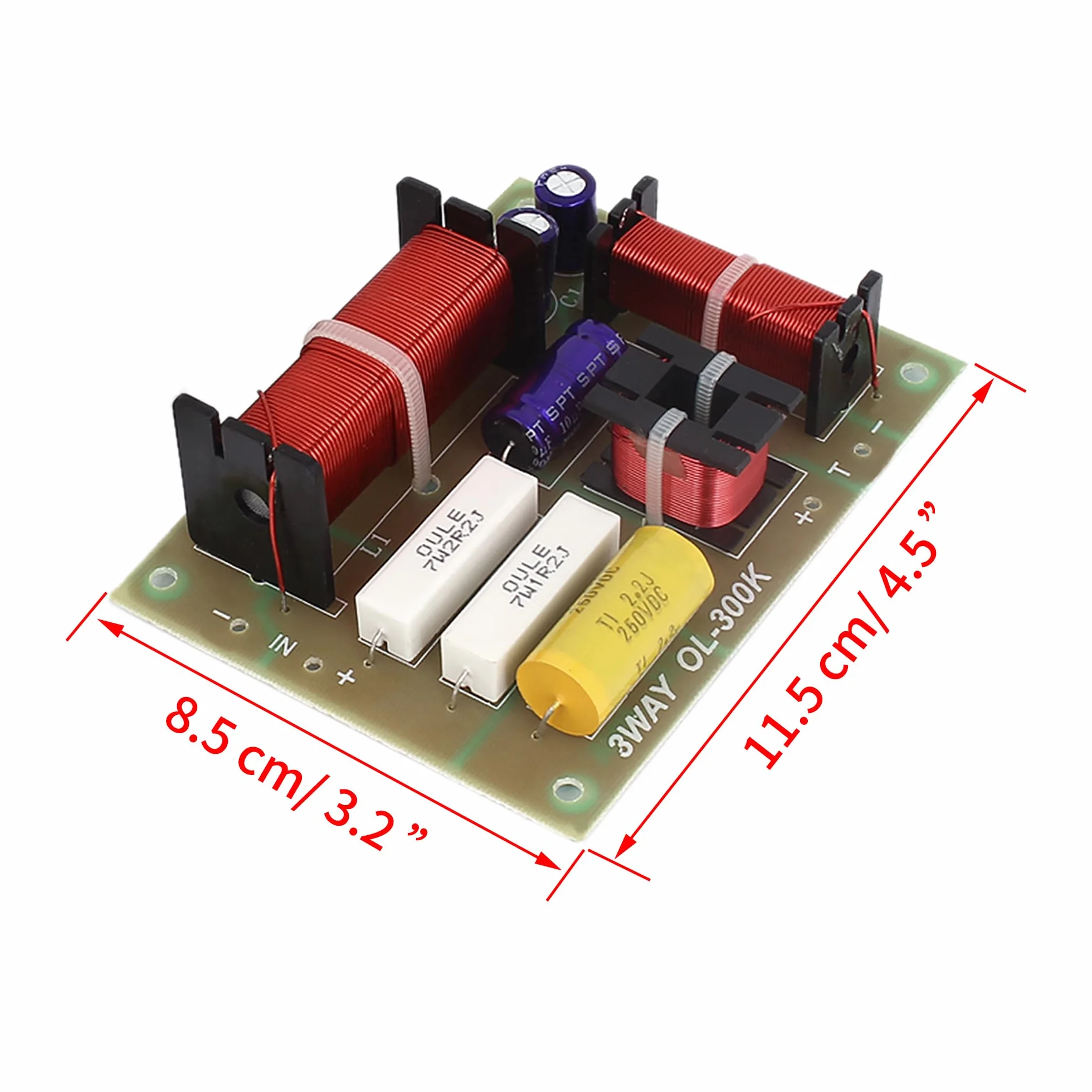 sourcing map 4000Hz 180W Filtro de Audio de 3 Vías Altavoz Divisor de Frecuencia