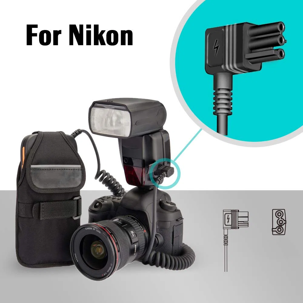 AODELAN Paquete de Batería Externa para Flash Nikon Speedlite SB900 SB910 SB5000