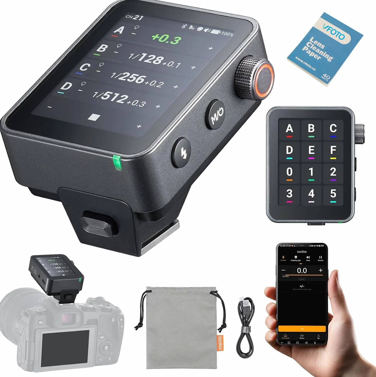 Godox X3 Pro N X3PRO-N Disparador Flash TTL Inalámbrico para Nikon, Sistema 2.4GHz X, Bluetooth & App Control, Pantalla Táctil, HSS, Shutter Control, Carga Rápida USB-C para Nikon Cámara