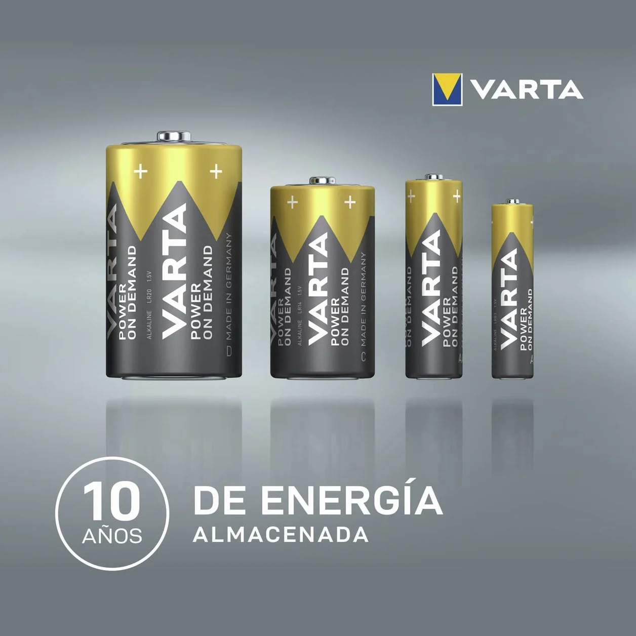 VARTA Pilas AA Alcalinas 1,5V Power on Demand, paquete de 100, Made in Germany
