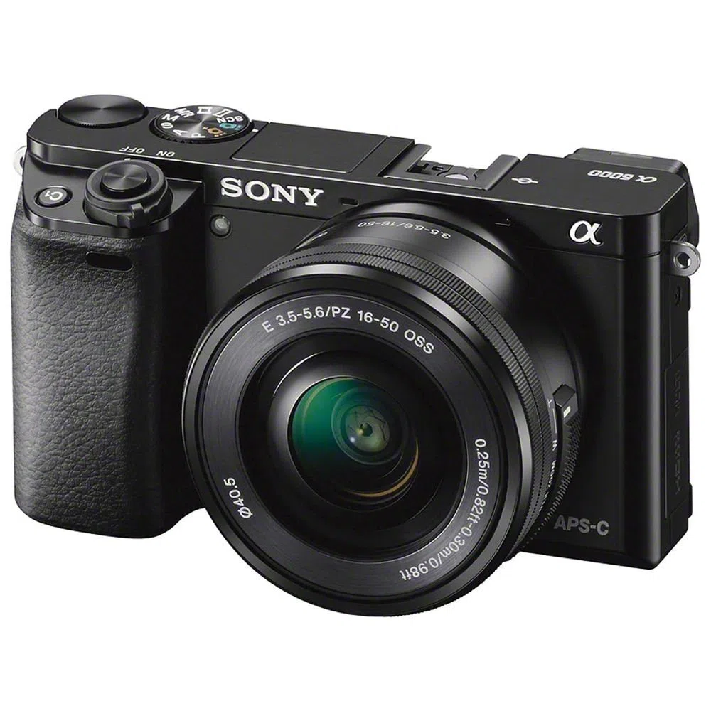 Sony A6000 - Cámara EVIL de 24 MP (pantalla de 3", estabilizador óptico, vídeo Full HD, WiFi, Sony Minolta), negro - Kit cuerpo con objetivo 16 - 50 mm con estabilizador de imagen