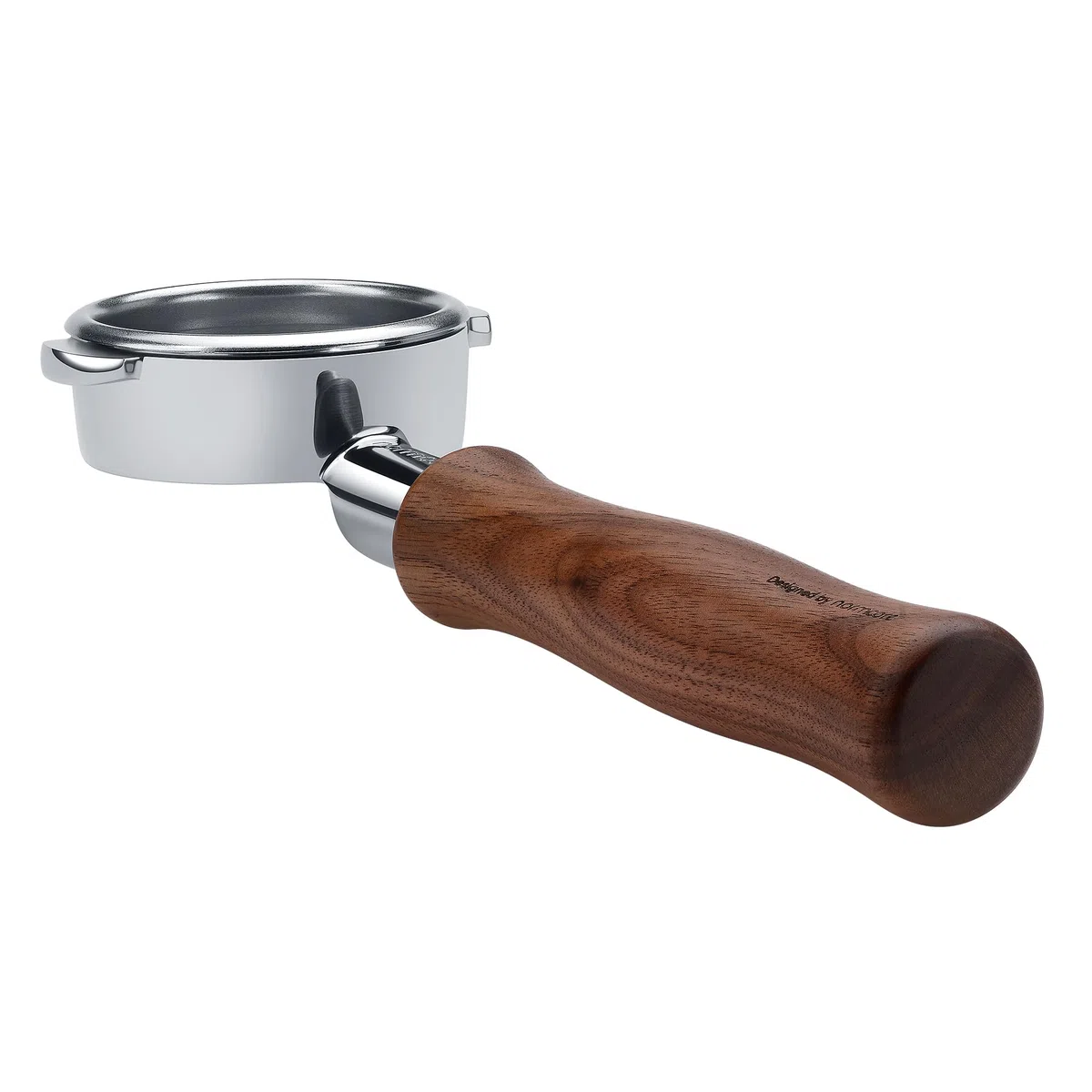 Normcore Portafiltro sin fondo de 58 mm para Lelit, Flair 58, ECM, Rocket, E61 grupos de preparación – Filtro portafiltro Naked con filtro de 18 g y mango de auténtica madera de nogal americano