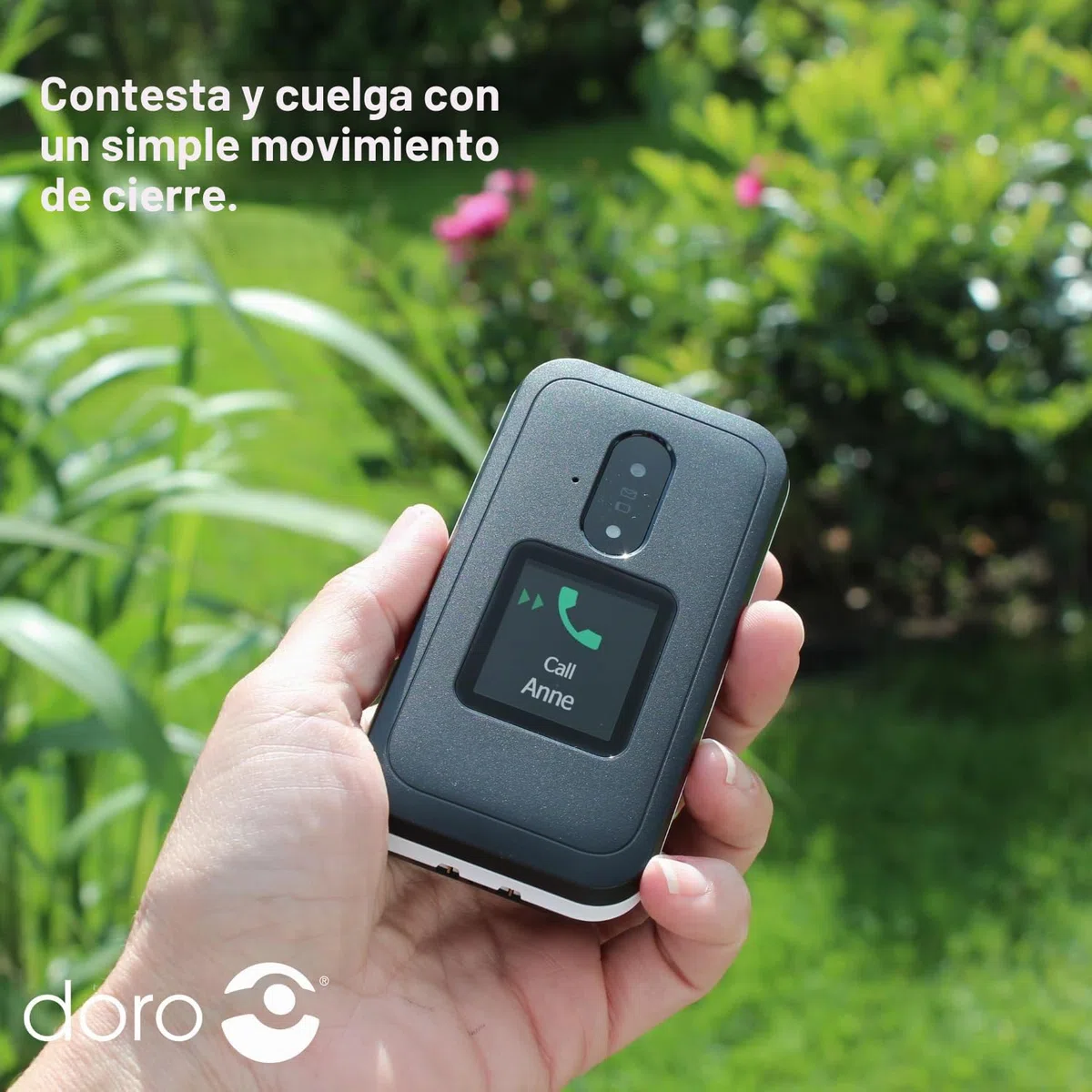 Doro Leva E30 Teléfono Móvil para Mayores 4G, Fácil de Usar, Pantalla 2.8" + Pantalla Externa, Teclas Grandes, Sonido Alto y Claro, Botón SOS, Cámara, Base de Carga, Libre