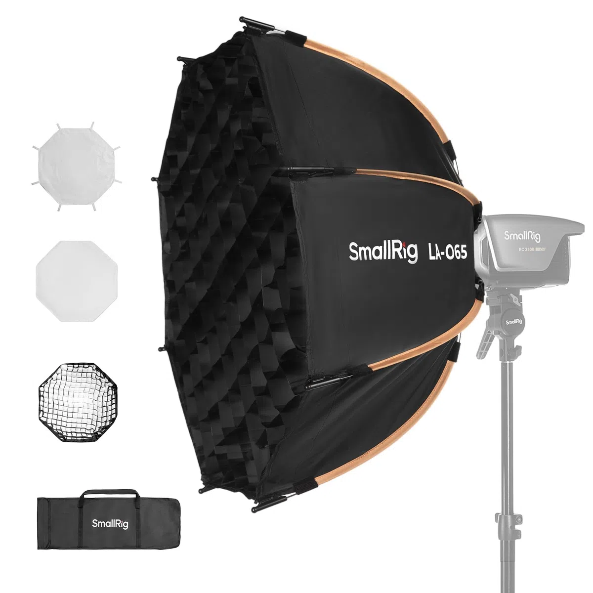 SMALLRIG Softbox Octogonal LA-O65, 65 cm/25,6 Pulgadas, con Liberación Rápida y Bolsa de Transporte, para Luces COB con Montura Bowens, para SmallRig, Neewer, Aputure y Godox - 4874