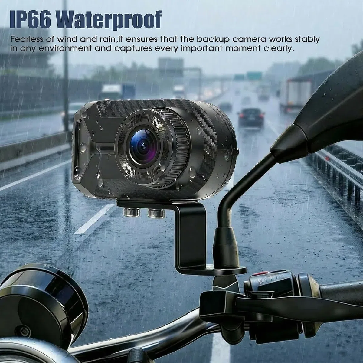 CAMECHO Mini Dashcam para Moto 1080P Cámara IP66 Frontal Impermeable Sin Pantalla, Gran Angular de 110°, Visión Nocturna, Aplicación WiFi, Grabación en Bucle, 7 * 4 * 3,2 cm