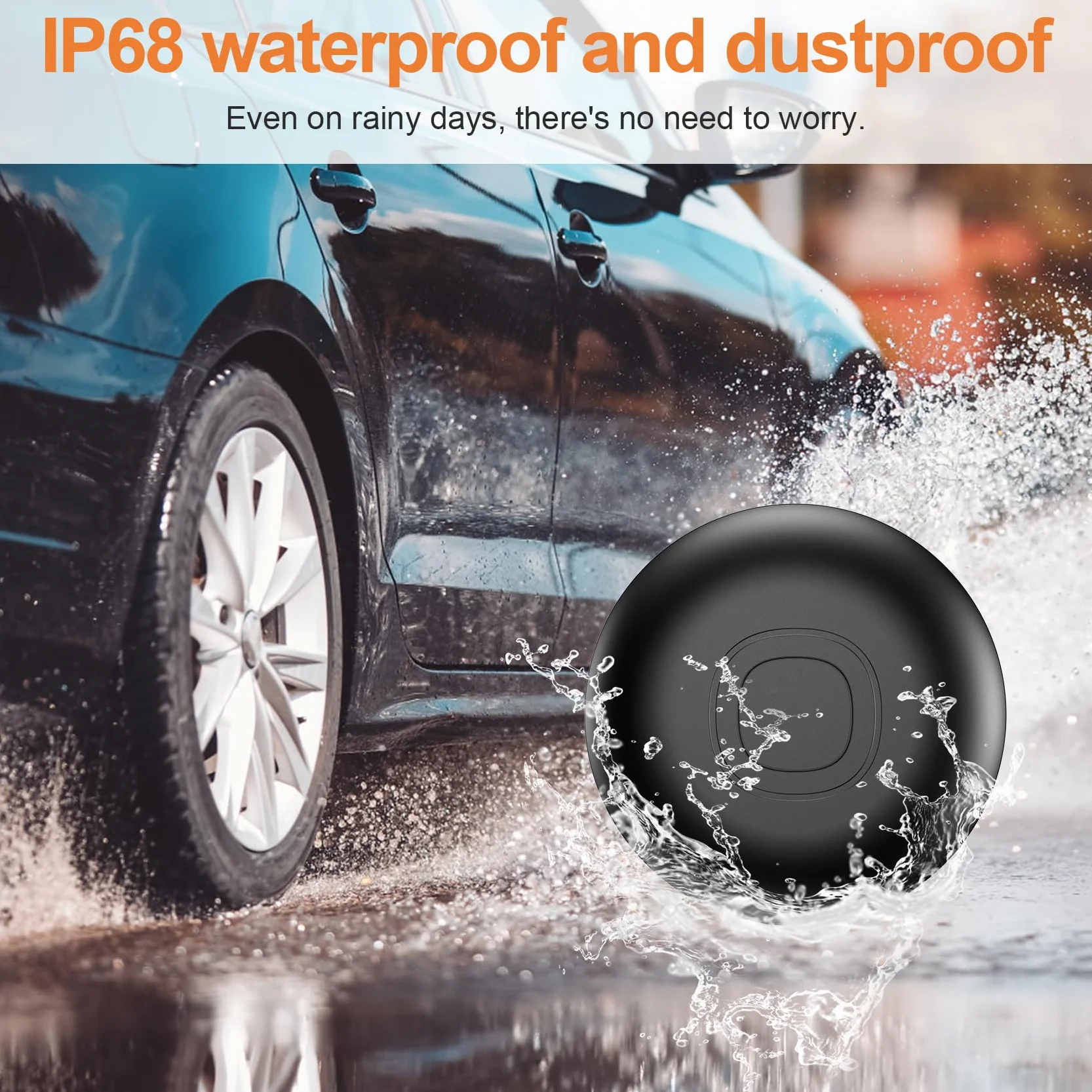 Localizador GPS para Coche sin Suscripción, Bluetooth Compatible con iOS y Android, Funda Protectora con Llavero y Silicona Magnética