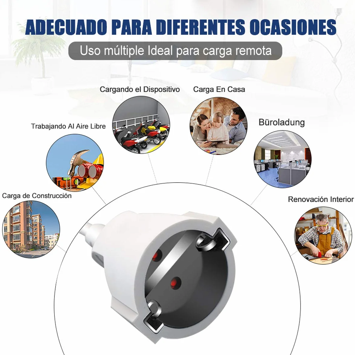 EXTRASTAR Cable Alargador de Corriente 15M, 3680W, 3G*1,5 mm², 230V, 16A, Blanco