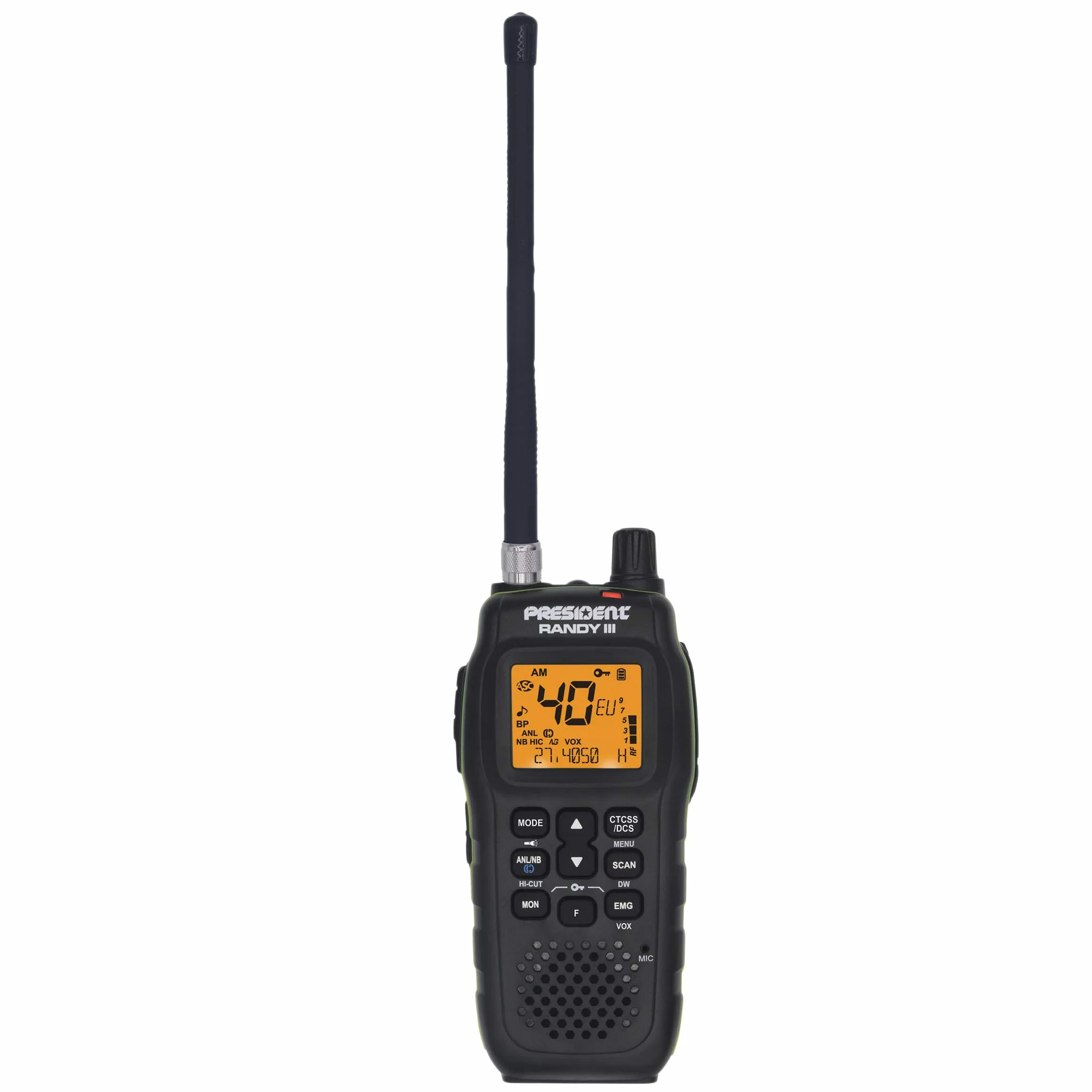 Président Randy-III Portatil Am/FM walkie CB 27 Bateria Litio 1800 mAh