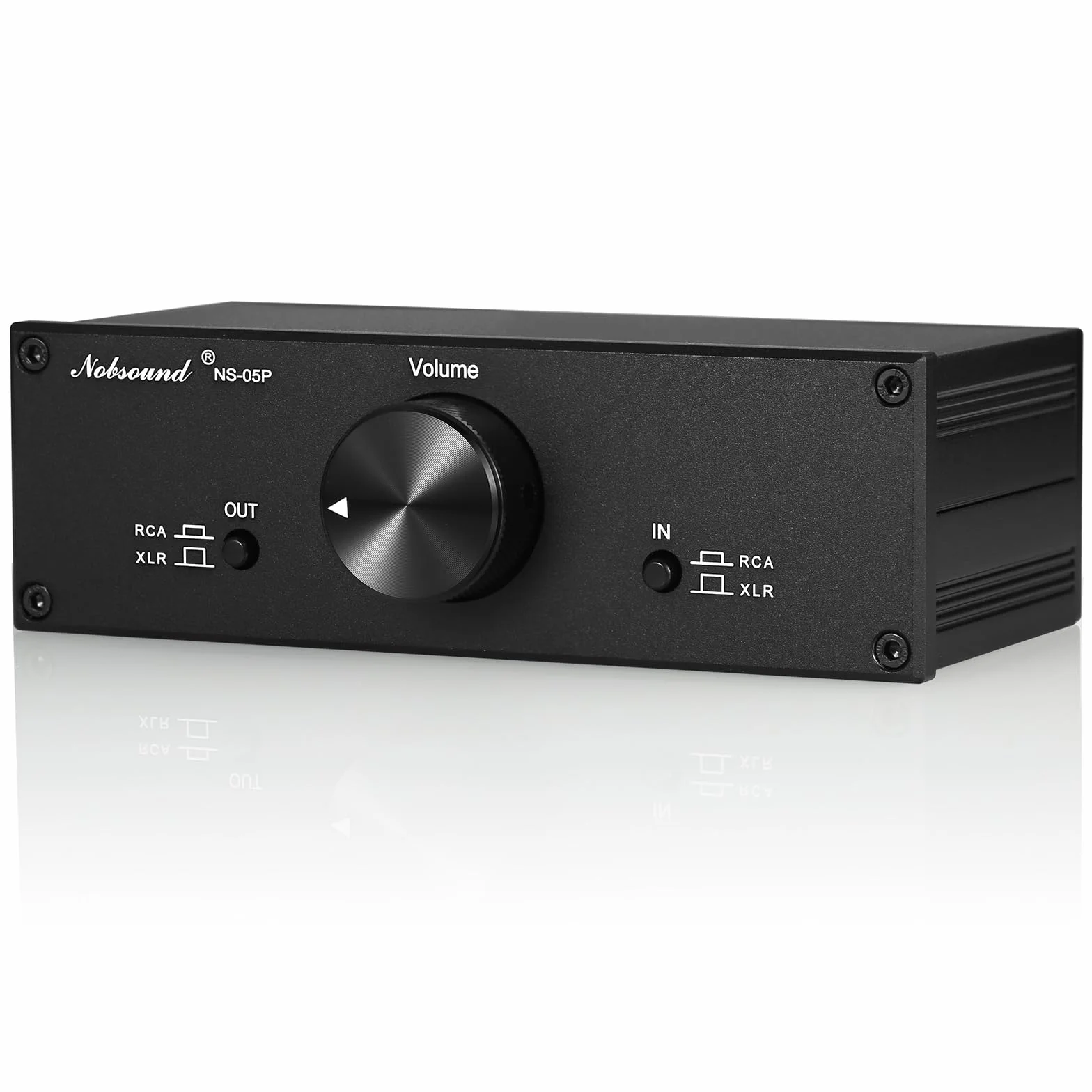 Nobsound Mini equilibrio completo/preamplificador pasivo de un solo extremo; amplificador preamplificador de alta fidelidad; controlador de volumen XLR/RCA para altavoces de monitor activo (negro)