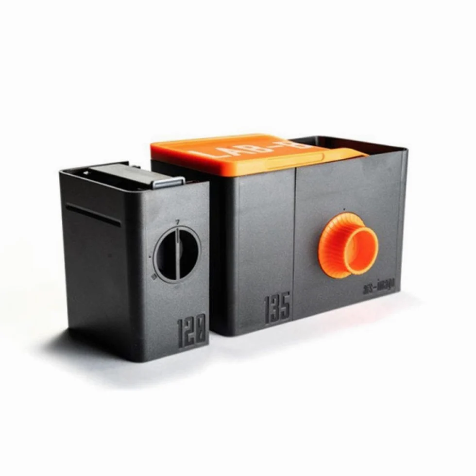 Módulos Lab-Box Ars-Imago para Desarrollo de Película 24x36 y 120 mm Gris y Naranja