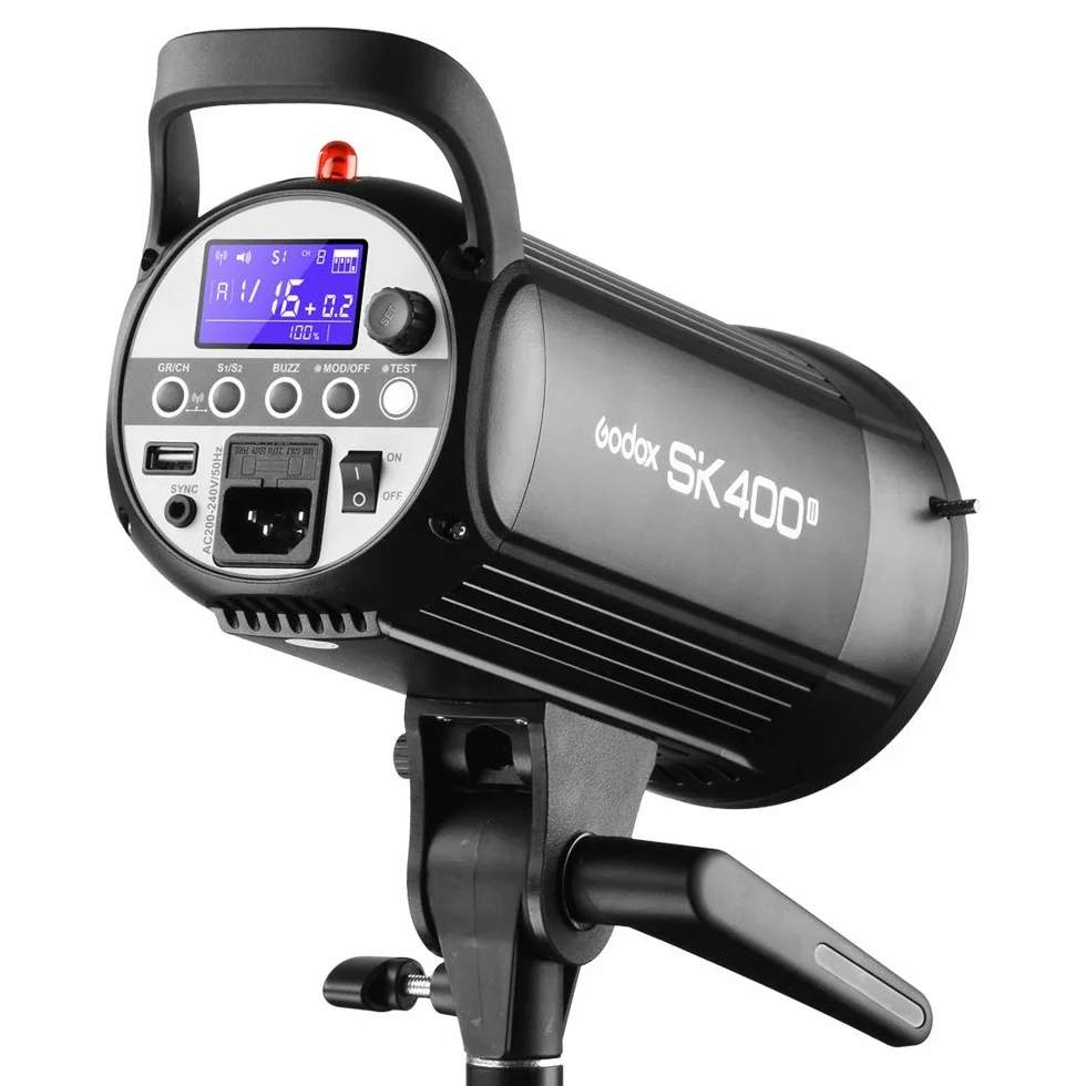 Godox SK400II - Kit de Montaje Flash estroboscópico (800 W, 2 Unidades, para Estudio fotográfico, localización de vídeo y fotografía de Retrato con Caja de luz, Soporte de iluminación, Kit de Puerta