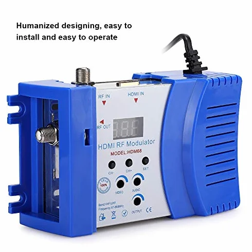 Bewinner1 Modulador Digital HD, PAL/NTSC HDMI con frecuencia de Trabajo VHF/UHF Modulador HDM68 Accesorios de computadora Rendimiento Estable Aspecto Duradero
