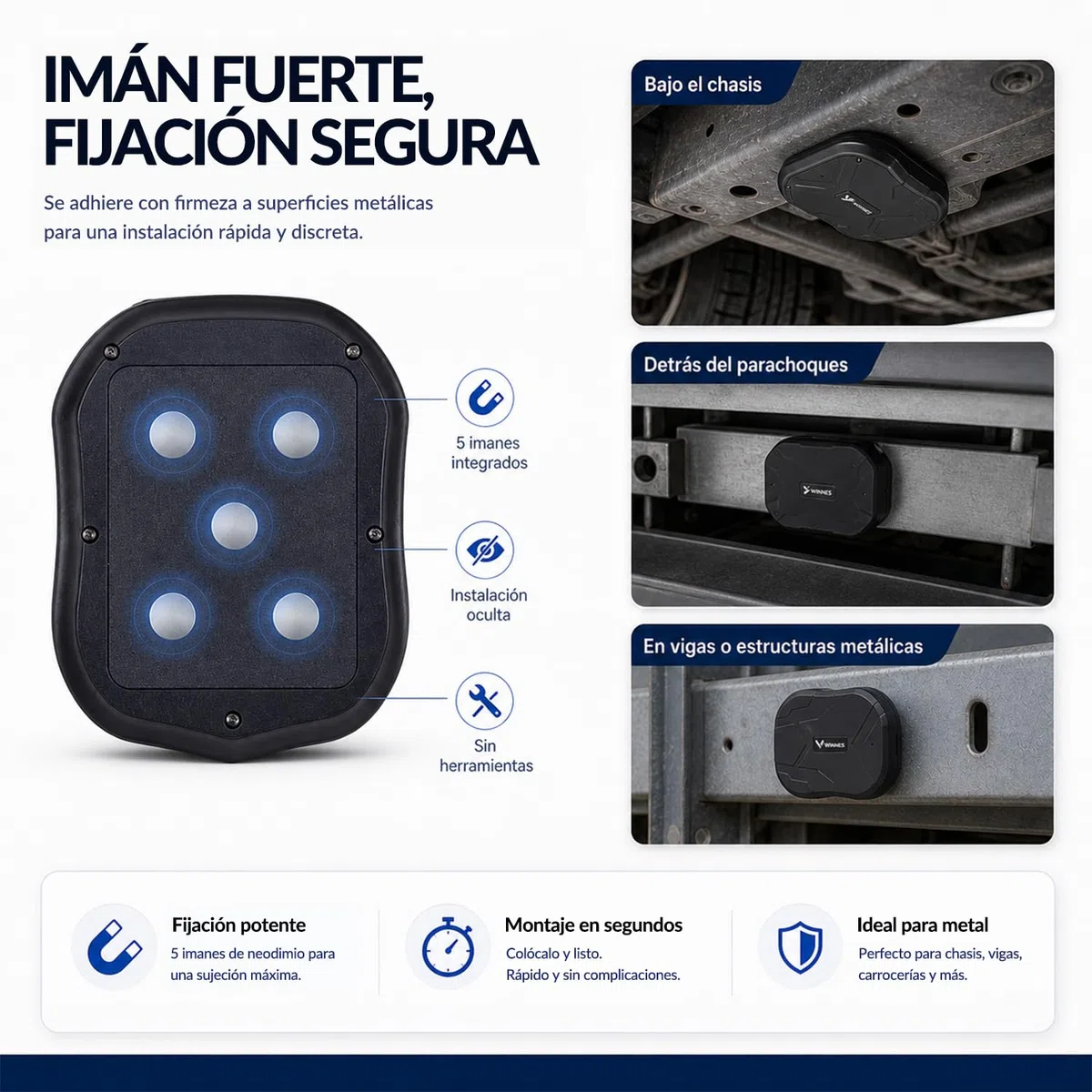 4G Localizador GPS para Coche, Moto y Camión sin Suscripción, Batería 10000 mAh hasta 100 Días en Espera, Seguimiento en Tiempo Real, Rastreador GPS con Imán, Alerta Antirrobo, Geovalla y App - TK905B