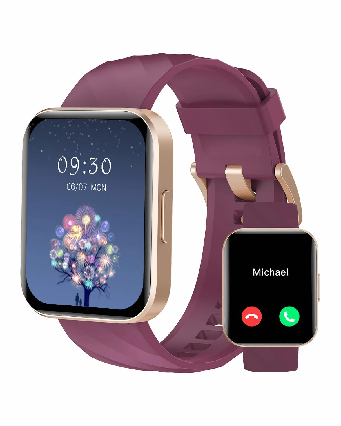 RUIMEN Reloj Inteligente Mujer Hombre con Llamada,1,83" Smartwatch con Pulsómetro,Podómetro,Oxímetro,Monitor Sueño,Esfera de reloj personalizada,Impermeable IP68 Pulsera de actividad para iOS Android