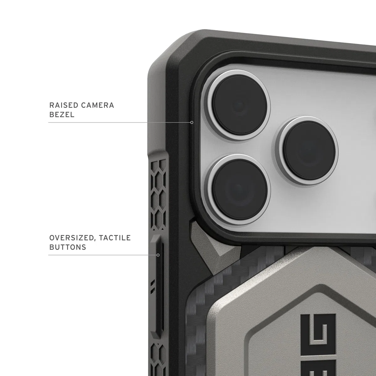 Urban Armor Gear Monarch Pro Case Compatible con Apple iPhone 17 Pro Funda (Carga inalámbrica/magnética, protección de 5 Capas) Titanio