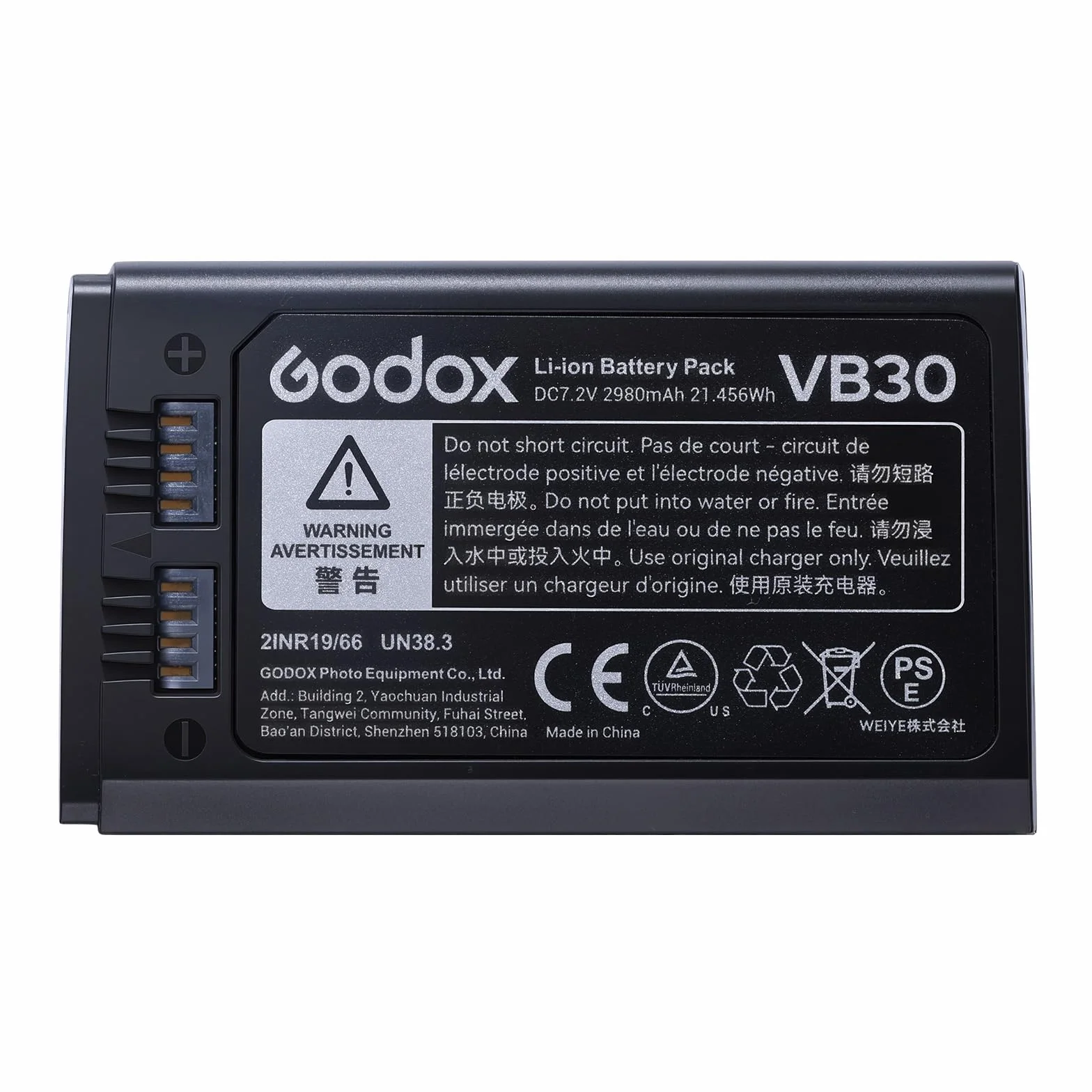 Godox VB30 Batería,Puerto Tipo-C, Reemplazo con para V1ProC V1ProN V1ProS V1C V1N V1S V1F V1O V1P V860III-S V860III-C V860III-N V860III-F V860III-O Cámara Flash Speedlite
