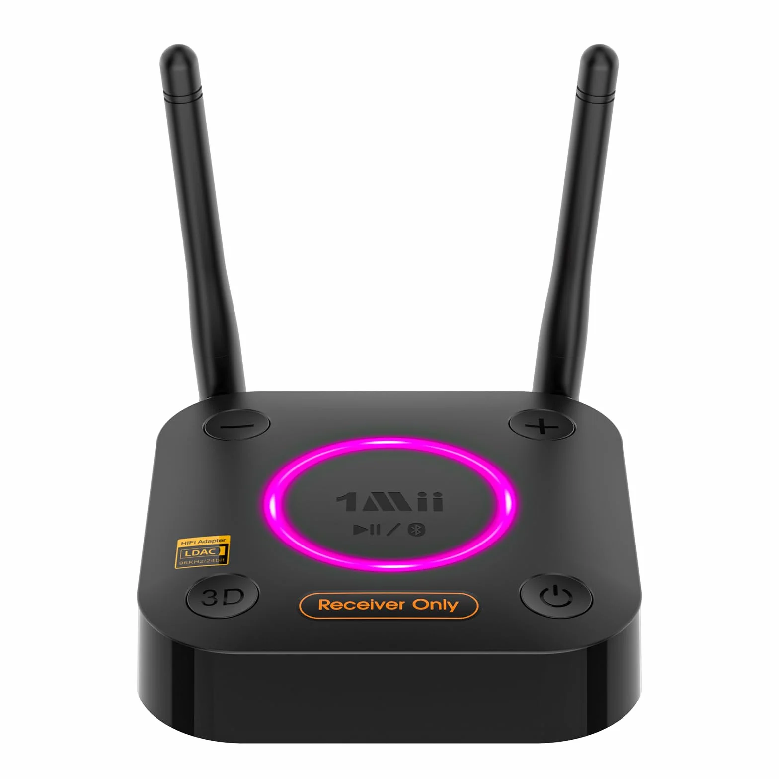 1Mii B06Ultra Receptor Bluetooth 5.3 HiFi, Hi-Res LDAC Adaptador Bluetooth Audio con ESS DAC Audiofilo, 3D Surround, aptX HD y Baja Latencia, Salida Óptica/Coaxial/AUX 3.5mm para Estéreo, Amplificador