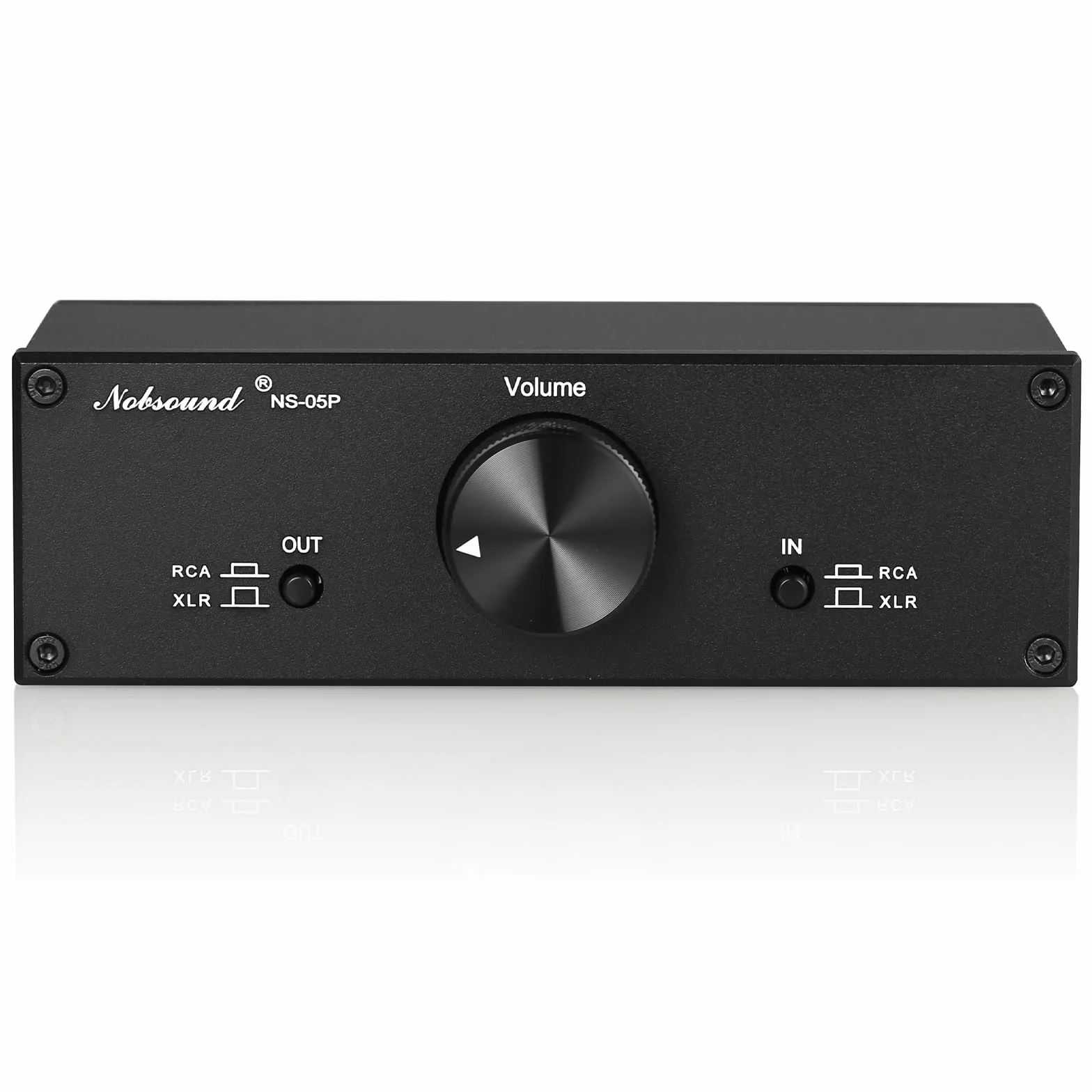 Nobsound Mini equilibrio completo/preamplificador pasivo de un solo extremo; amplificador preamplificador de alta fidelidad; controlador de volumen XLR/RCA para altavoces de monitor activo (negro)