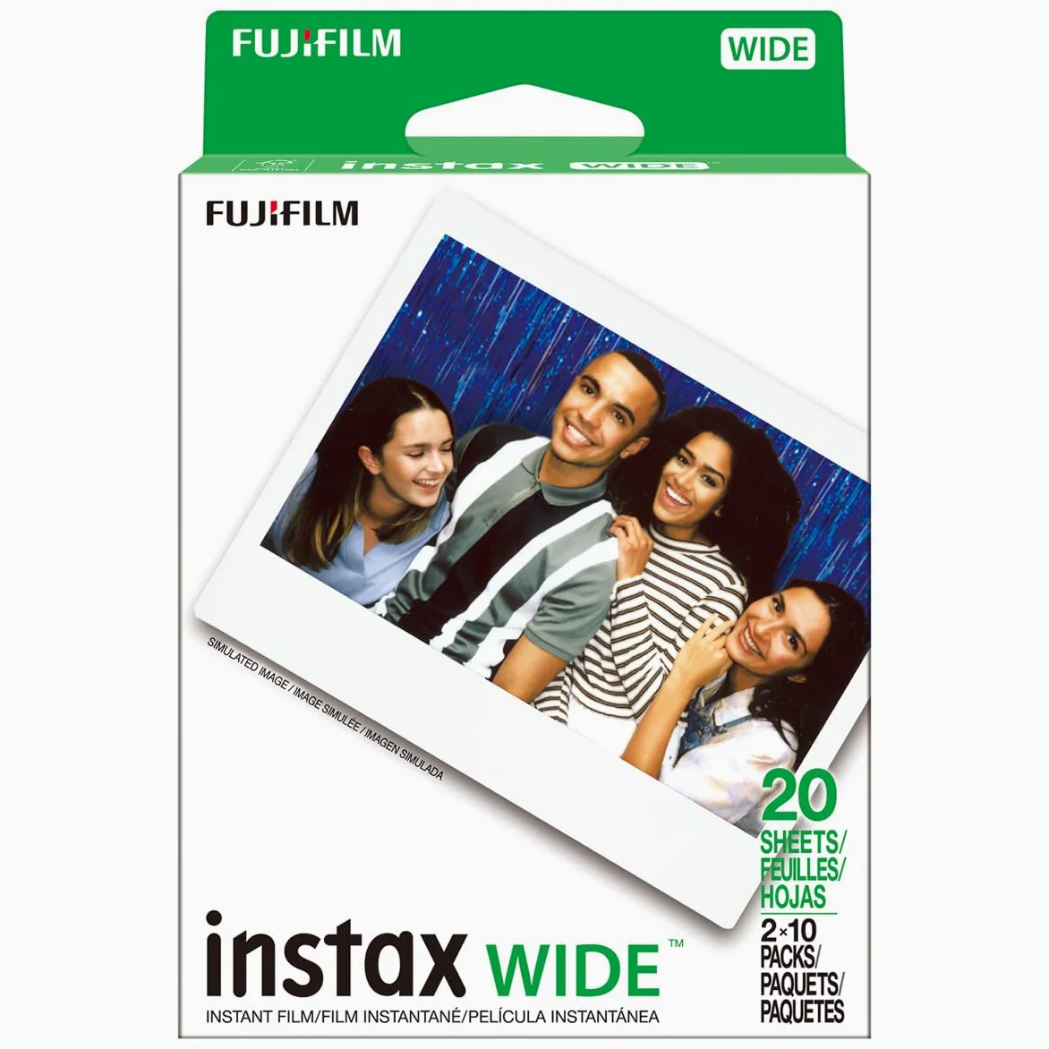 Fujifilm Instax Wide Instant Films para Fuji Instax Wide 210 200 100 300, 5 Unidades