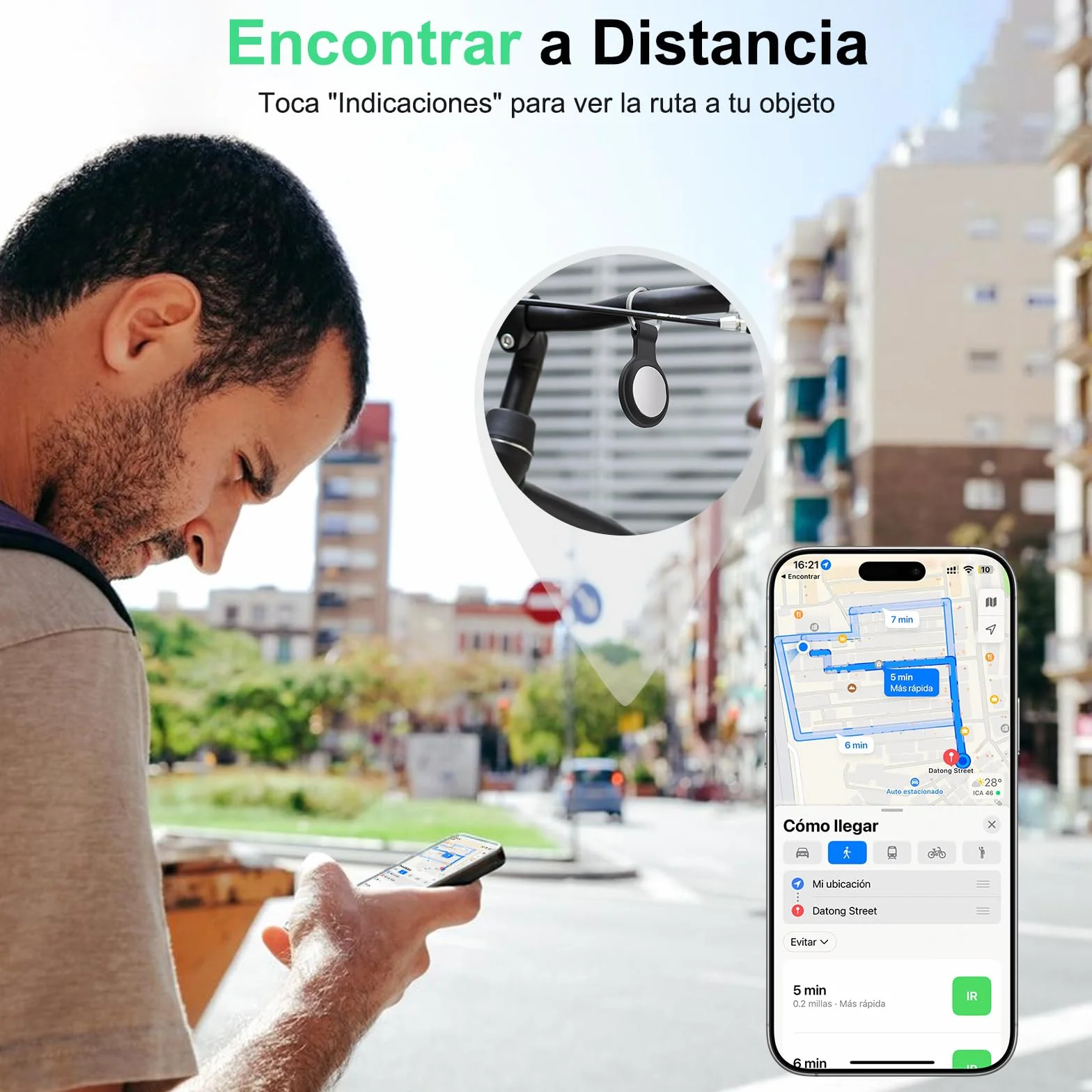 Localizador Smart Air Tracker Tag Funciona con Apple Buscar (Solo iOS), Batería de Repuesto Incluida, Rastreador para Llaves, Coche, Bicicleta, Cartera, Perros, Gatos (Negro, Paquete de 4)