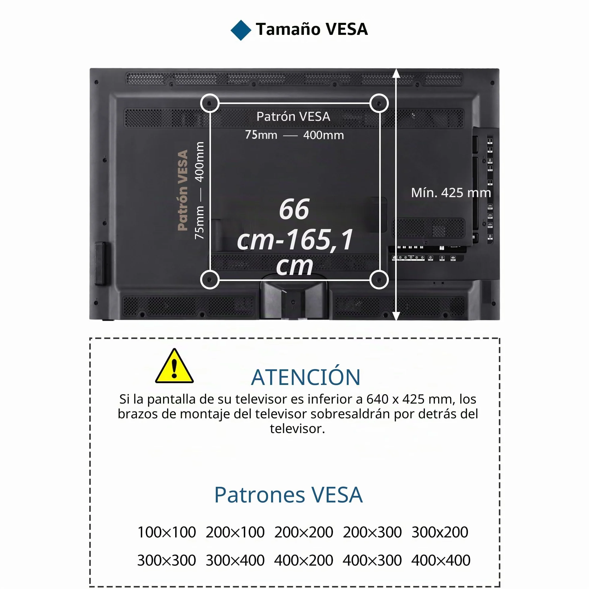 BONTEC Soporte TV Techo Inclinable y Giratorio 26-65 Pulgadas VESA 400x400 mm 45 kg