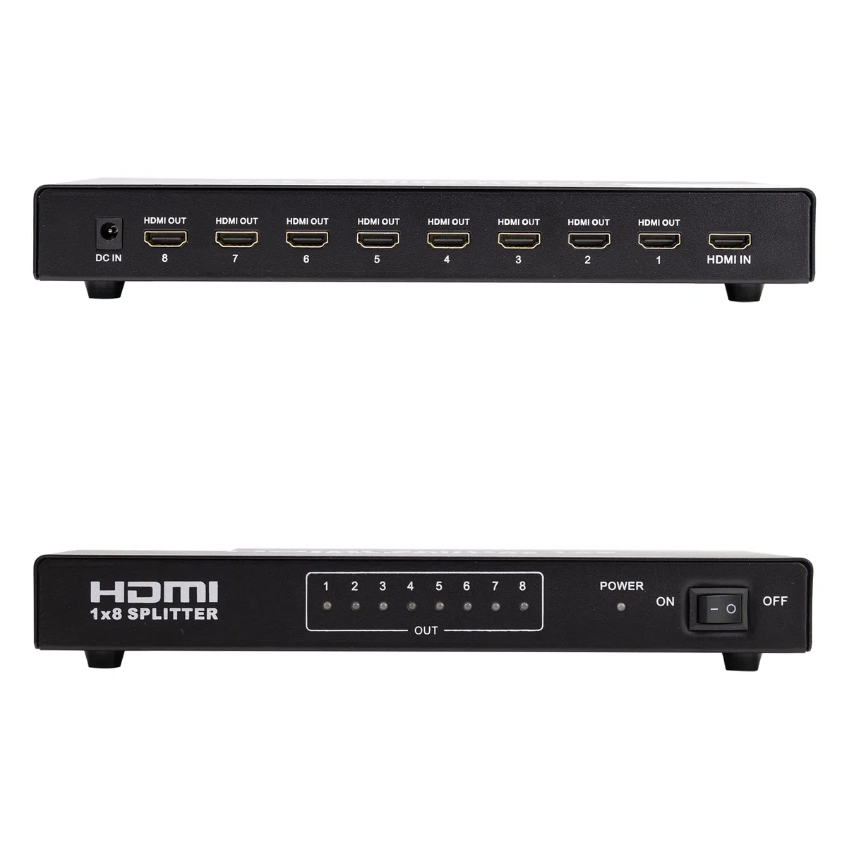 Divisor HDMI, HDMI Splitter 1.4 Premium 4Kx2K, 1x8 8 Puertos HDMI 1080P HDCP 1.3, 3D 4K Blue-Ray
