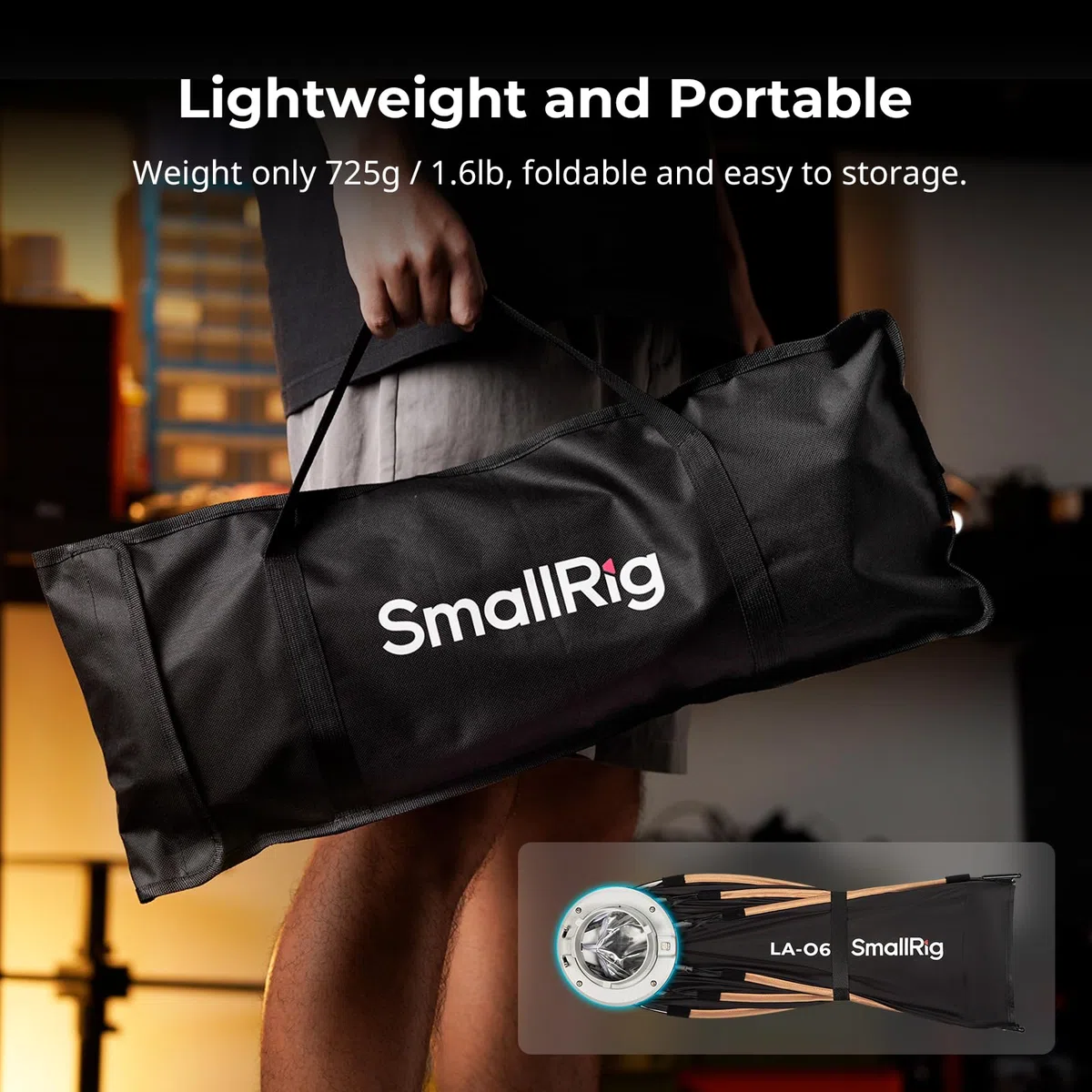 SMALLRIG Softbox Octogonal LA-O65, 65 cm/25,6 Pulgadas, con Liberación Rápida y Bolsa de Transporte, para Luces COB con Montura Bowens, para SmallRig, Neewer, Aputure y Godox - 4874
