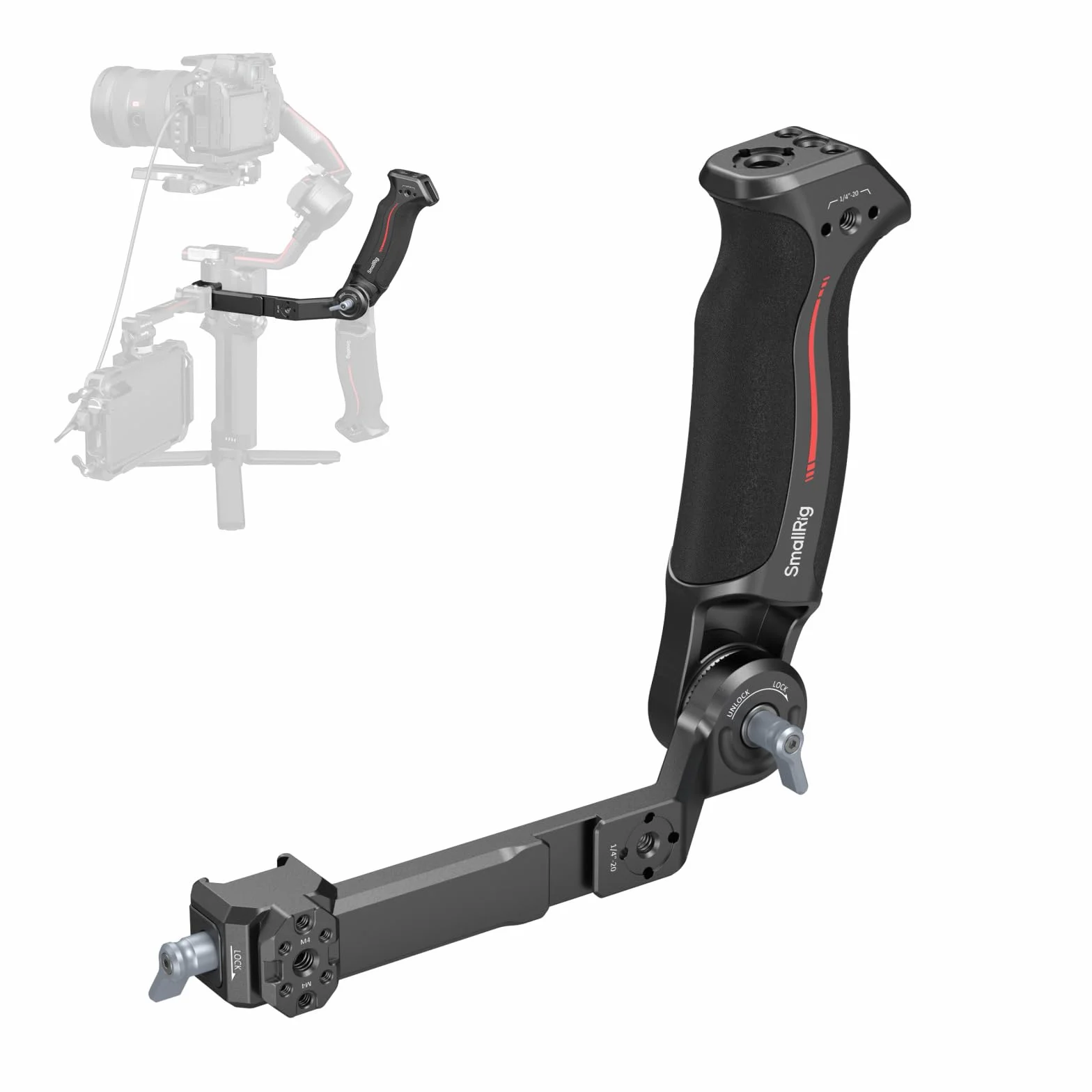 SMALLRIG Mango de Eslinga Ajustable Gimbal Sling Handle para DJI RS 4 Mini/RS 4 / RS 4 Pro/RS 3 / RS 3 Pro/RS 3 Mini/RS 2 / RSC 2 Estabilizador, 13.2lb / 6kg de Carga - 3028D
