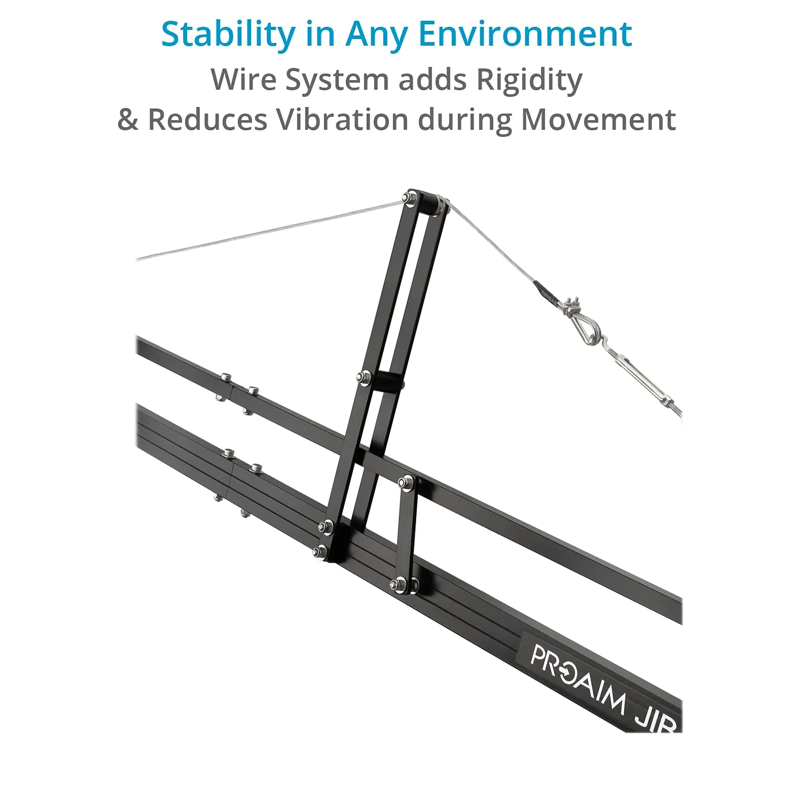 Grúa para cámara PROAIM de 4,2 m, Soporte, trípode Jr. con Giro e inclinación para cámaras DSLR y videocámaras. Compatible con cardán (P-14-JS-JRPP).